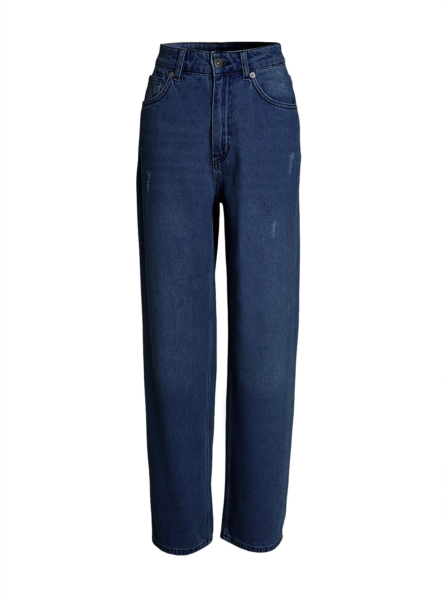 Weite Jeans Damen hochtaillierte Loose-fit-Jeans mit Waschungseffekt