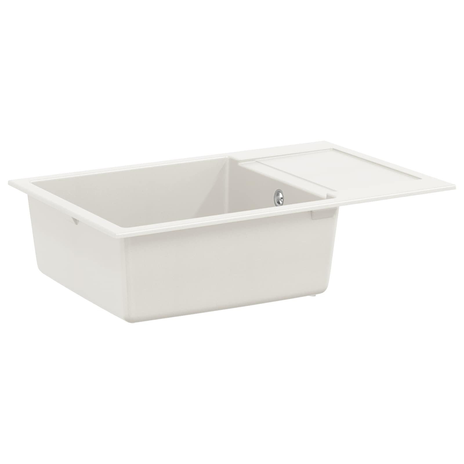 vidaXL Küchenspüle Weiß - 780 x 500 mm Waschbecken Weiß 780x500 mm 80 Quarz und 20 Harz, 78/50 cm