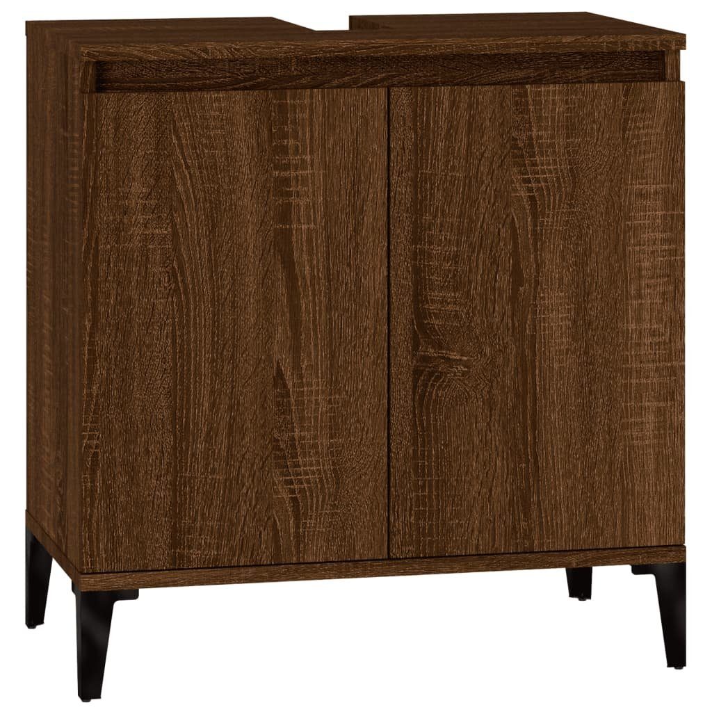 vidaXL Waschtisch Waschbeckenunterschrank Braun Eichen-Optik 58x33x60 cm