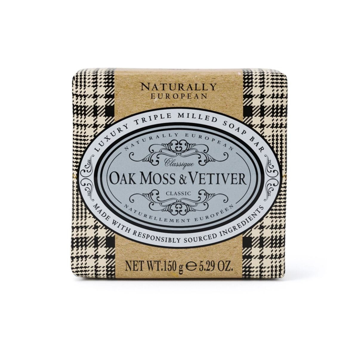 Somerset Toiletry Handseife Seife Oak Moss & Vetiver 150g zur Hand- und Körperreinigung im Bad, 1-tlg., Triple-milled, Vegan Society, Papierverpackung