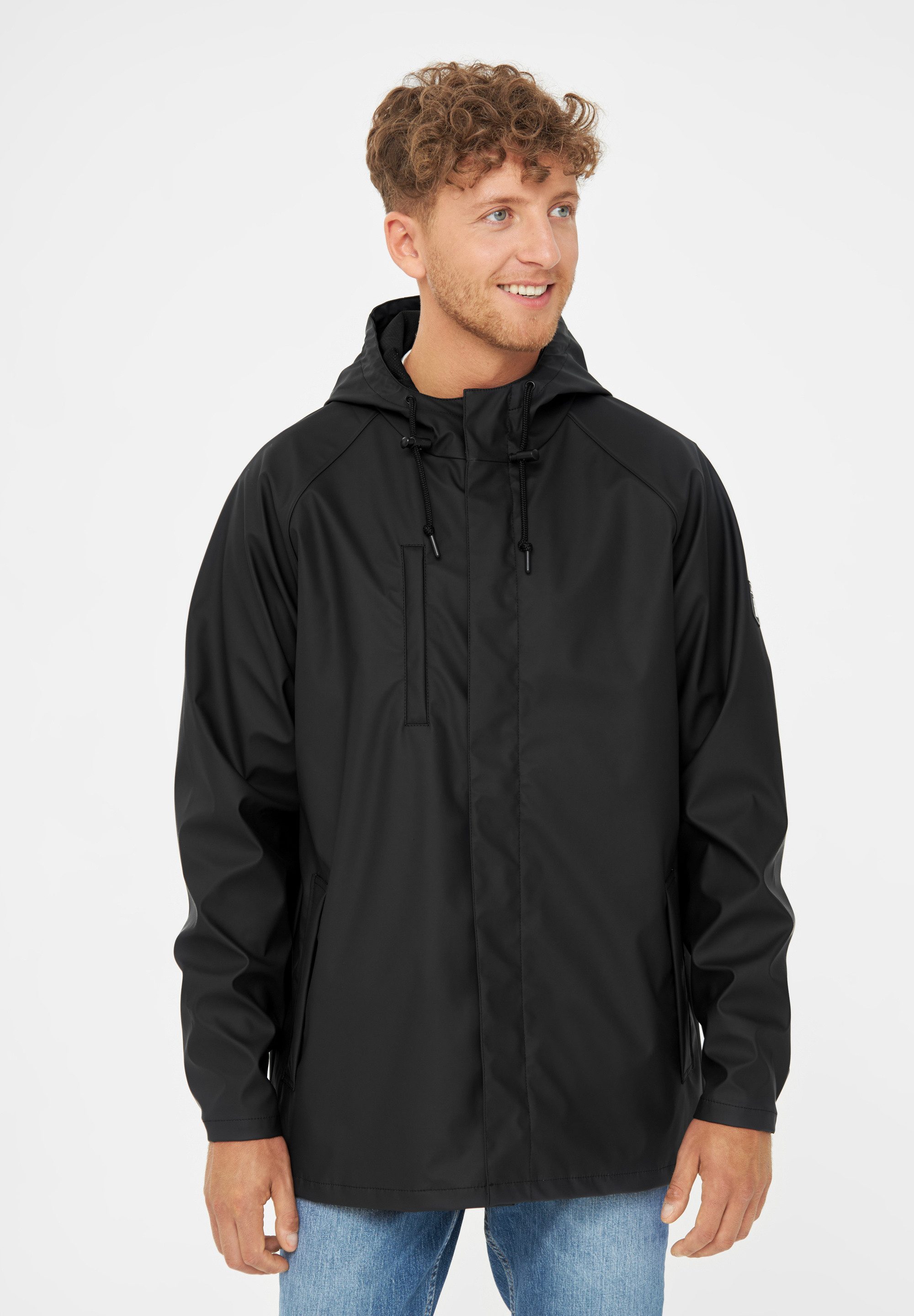 Derbe Regen- und Matschjacke Passby Plain PVC und PFC frei, wasserabweisend, winddicht, Kapuze