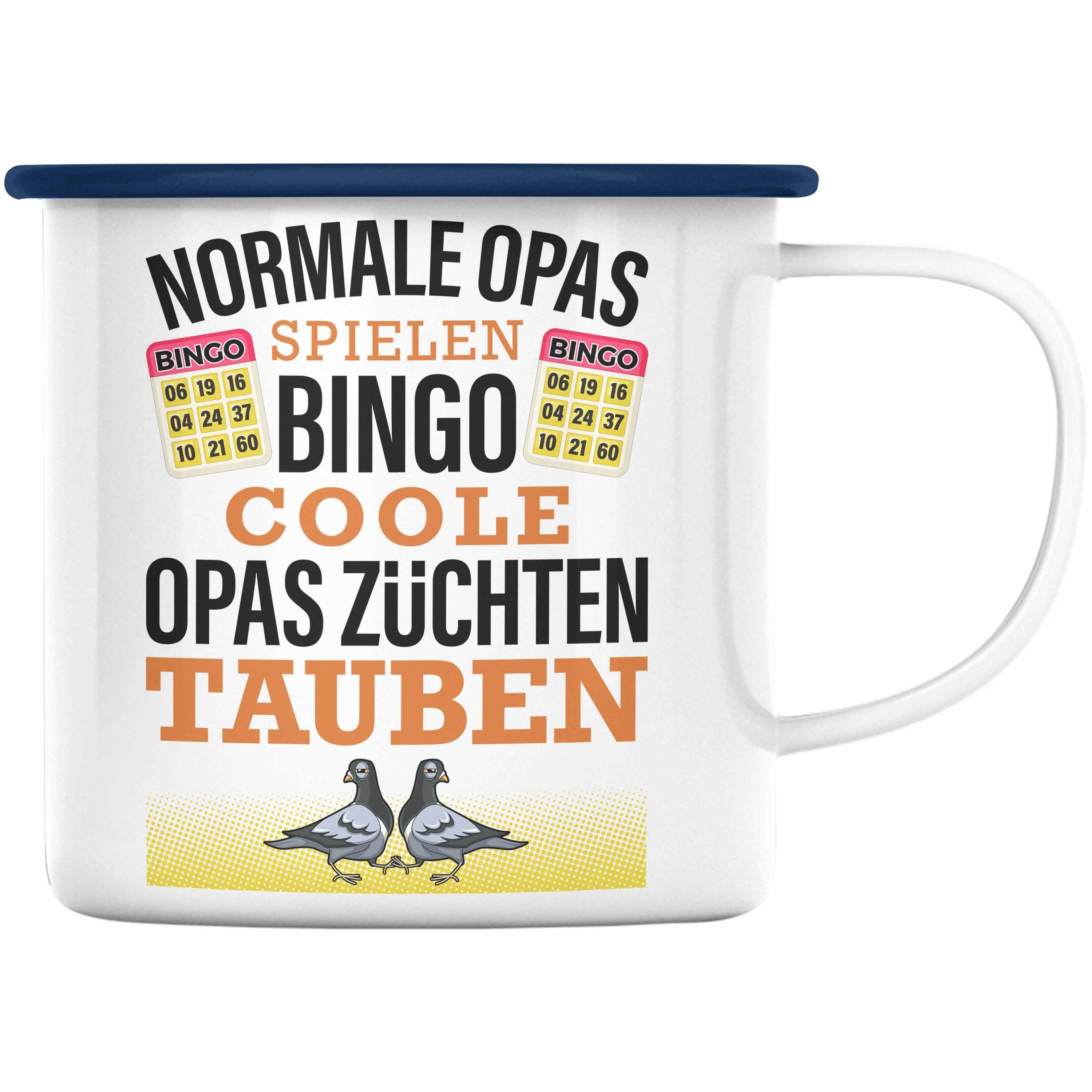 Großvater Zubehör Trendation Taubenliebhaber Lustiger Geschenk Becher Trendation Taubenzüchter Blau Tauben - Taubenflüsterer Tasse Opa Emaille Thermotasse Zaubenzucht Spruch