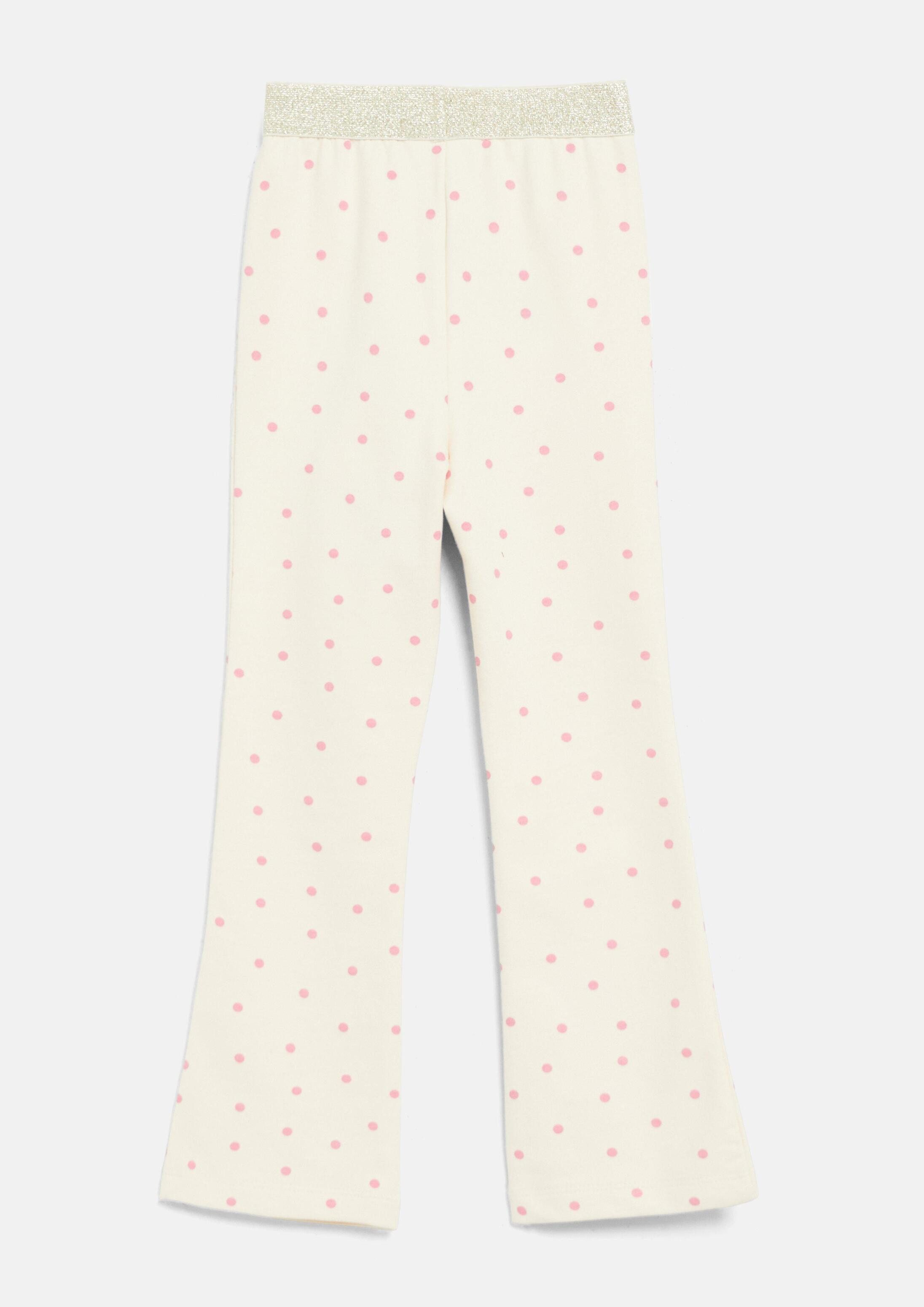 s.Oliver Leggings Leggings Flared-Leg-Leggings mit Glitzerbund und All-over-Print – Bild 2 von 4