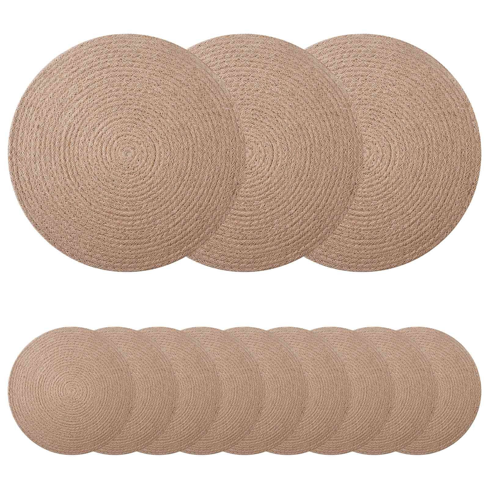 vidaXL Platzset Jute-Untersetzer 12 pcs Natur Ø 30 cm 100% Tossa-Jute, (12-St)