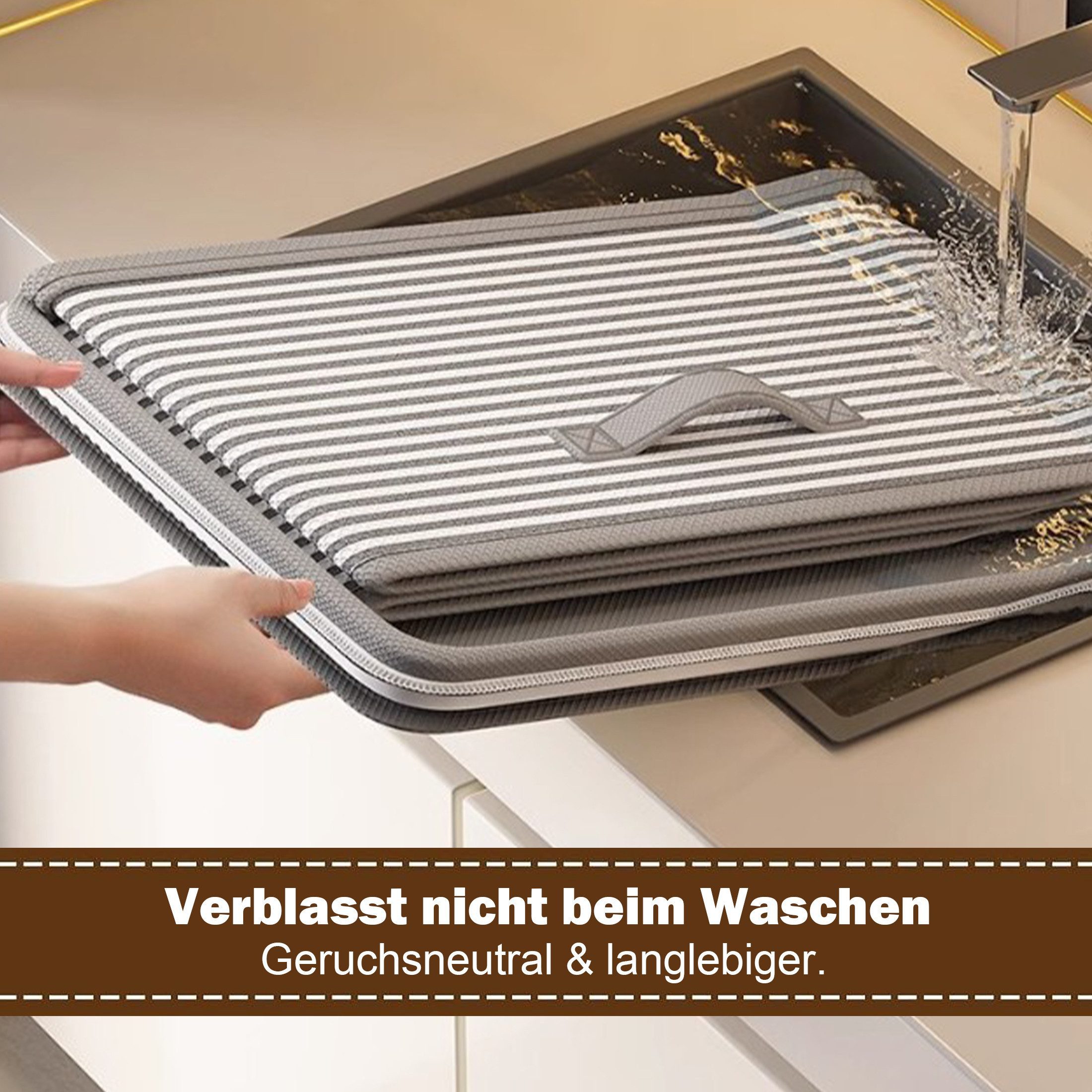 Luckice Aufbewahrungsbox 45x30x30cm Faltbare Aufbewahrungsbehälter mit Reißverschluss, (1 Stück/3 Stück,mit Deckel,3 Griffen, Aufbewahrung für Kleidung,faltbare – Bild 5 von 5