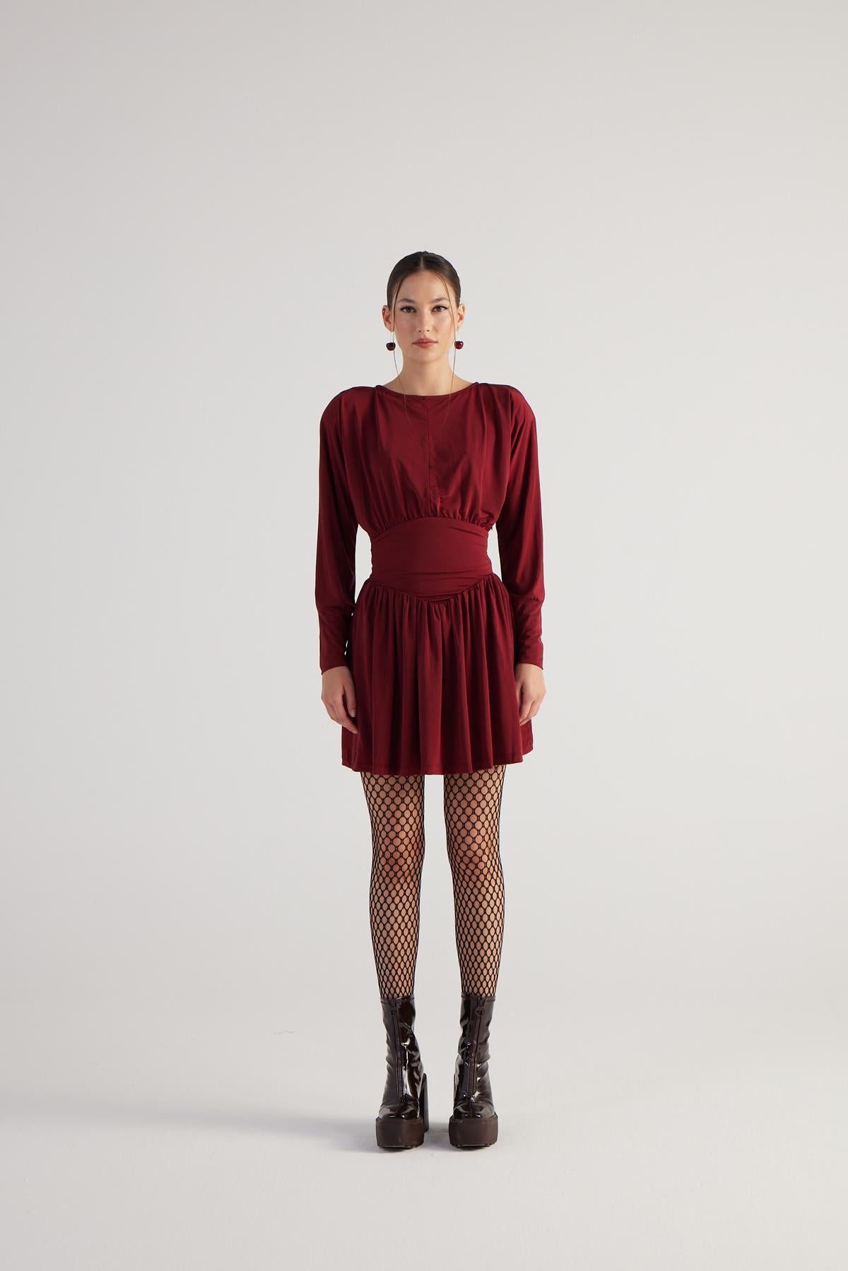 Midikleid Mini-Kleid mit Schulterpolstern