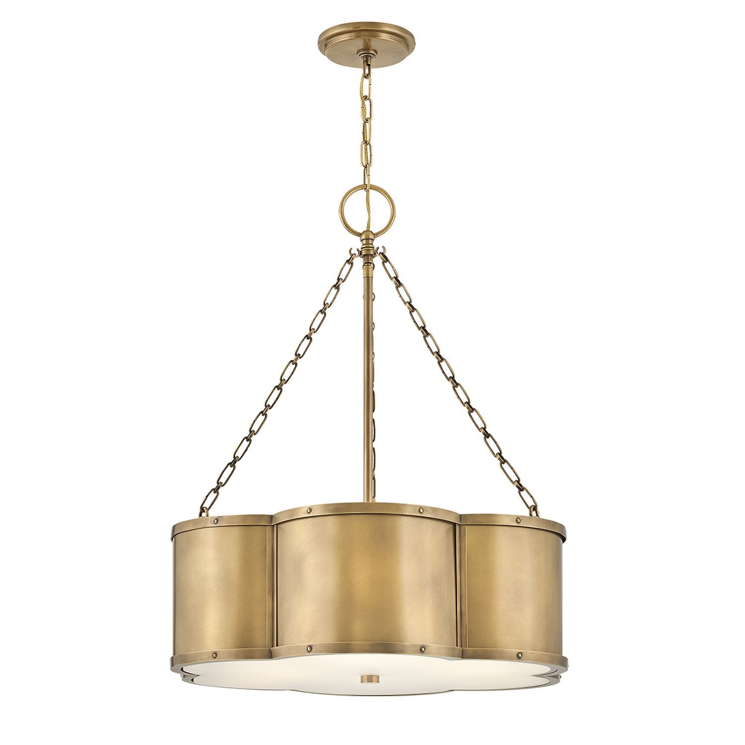 Licht-Erlebnisse Pendelleuchte ARVID, ohne Leuchtmittel, 559 cm breit H: max. 229.7 cm Metall Glas in Messing Antik für 3x E27
