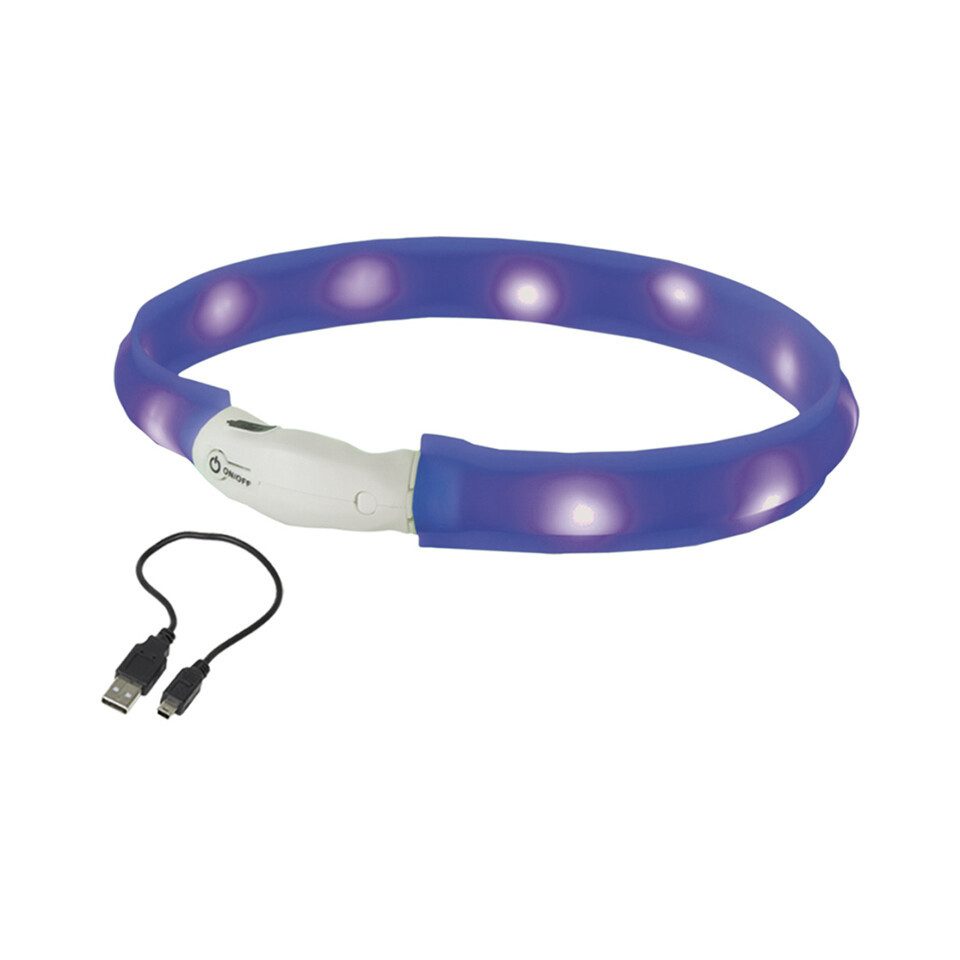 Hundehalsbandleuchte LED Leuchtband breit Visible blau