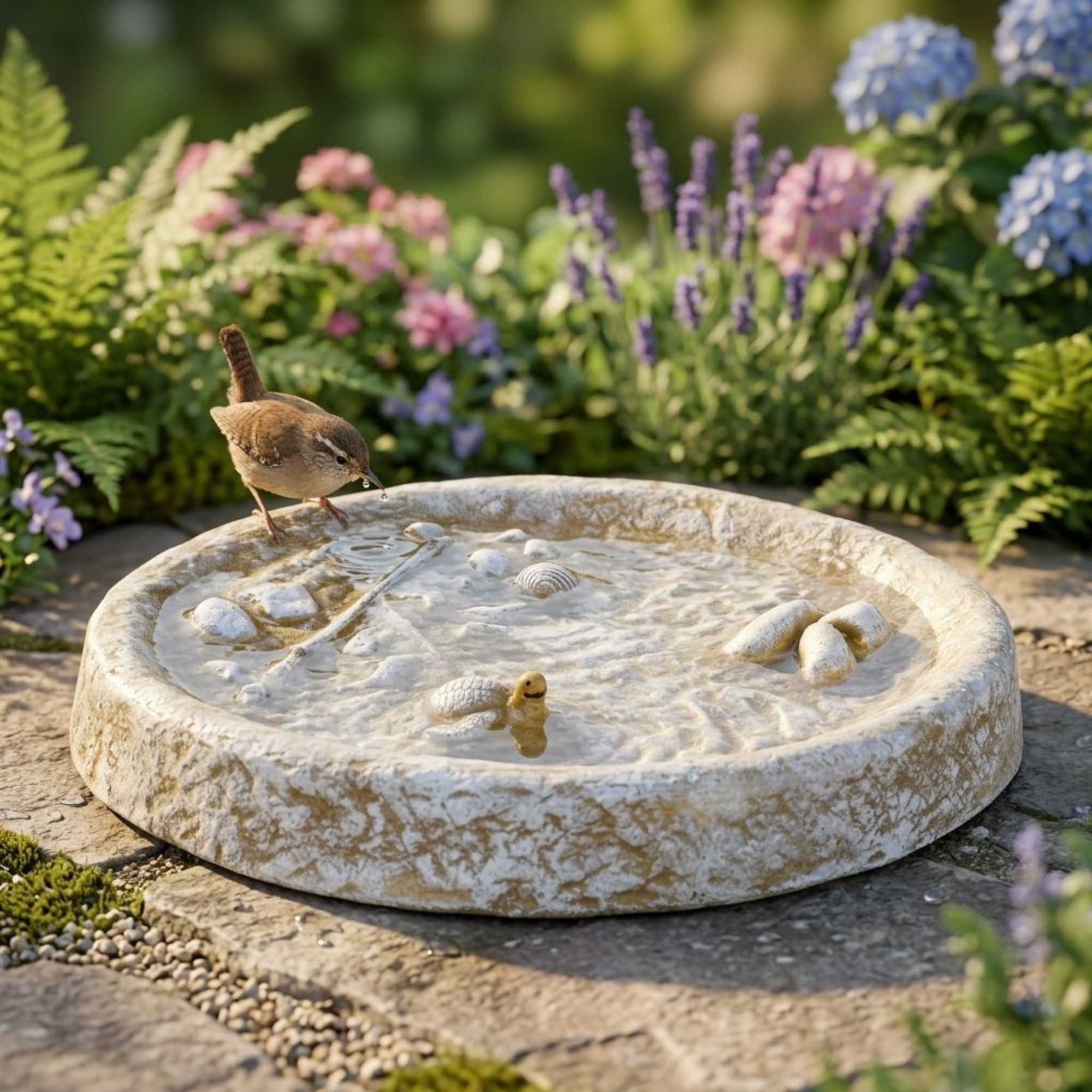 Radami Vogeltränke Vogeltränke Vogelbad Wasserstelle Vogelbecken Gelb