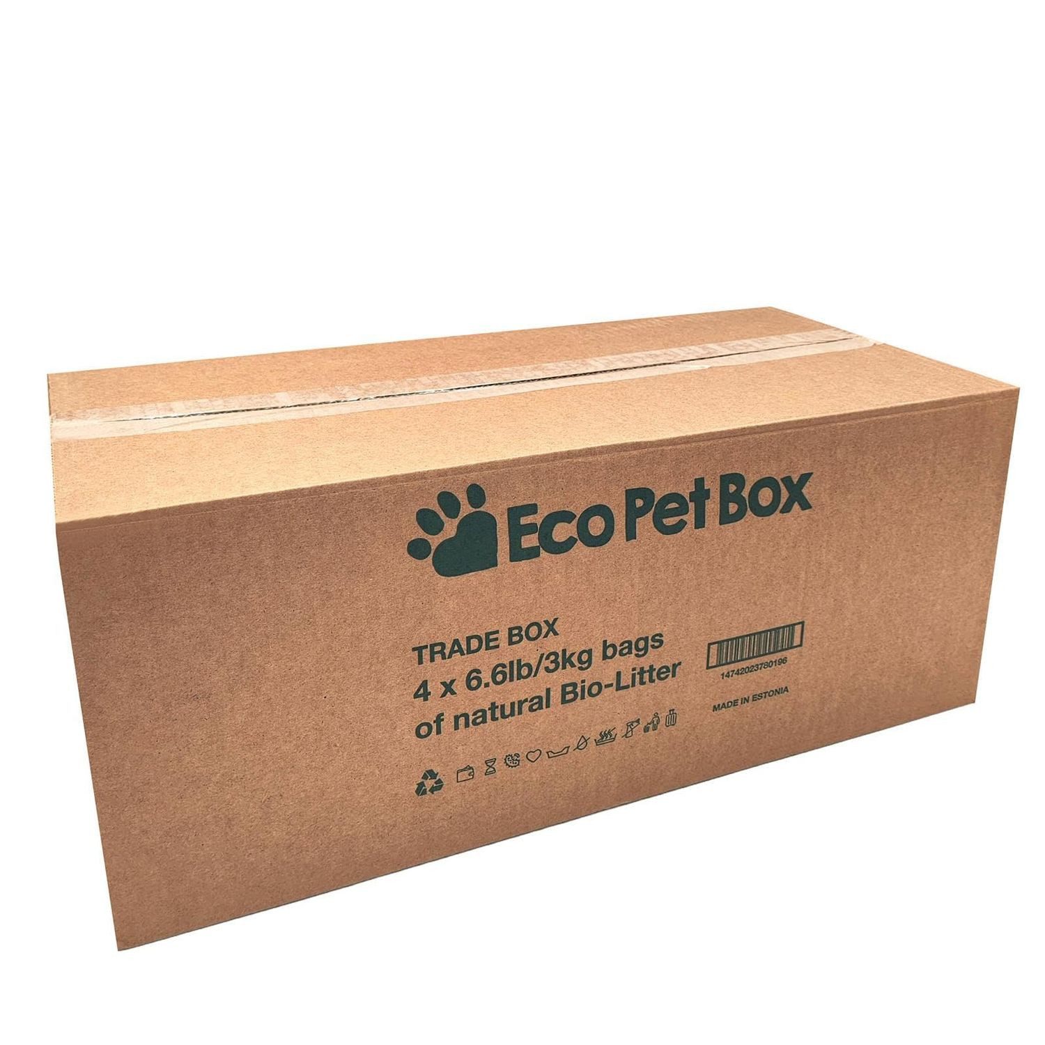 BURI Katzenstreu 22 L Bio Pellets natürliches Einstreu 100% Öko Streu aus Heu saugstark (Spar-Set, 4-tlg., 12kg), für die Katzentoilette, biologisch abbaubar, geruchsbindend, saugstark