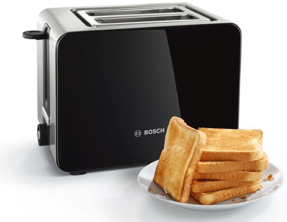 Toaster TAT7203, Scheiben, Schlitze, 2 BOSCH Flächenheizung für W, kurze 1050 2 mit