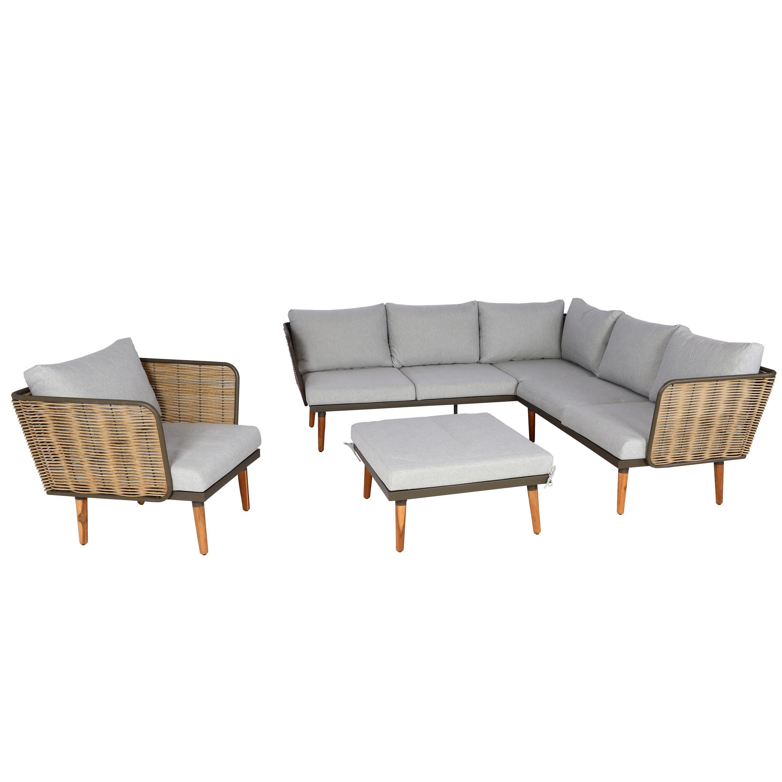 MCW Gartenlounge-Set MCW-L31, (4-tlg), Inklusive Sitz- und Rückenkissen
