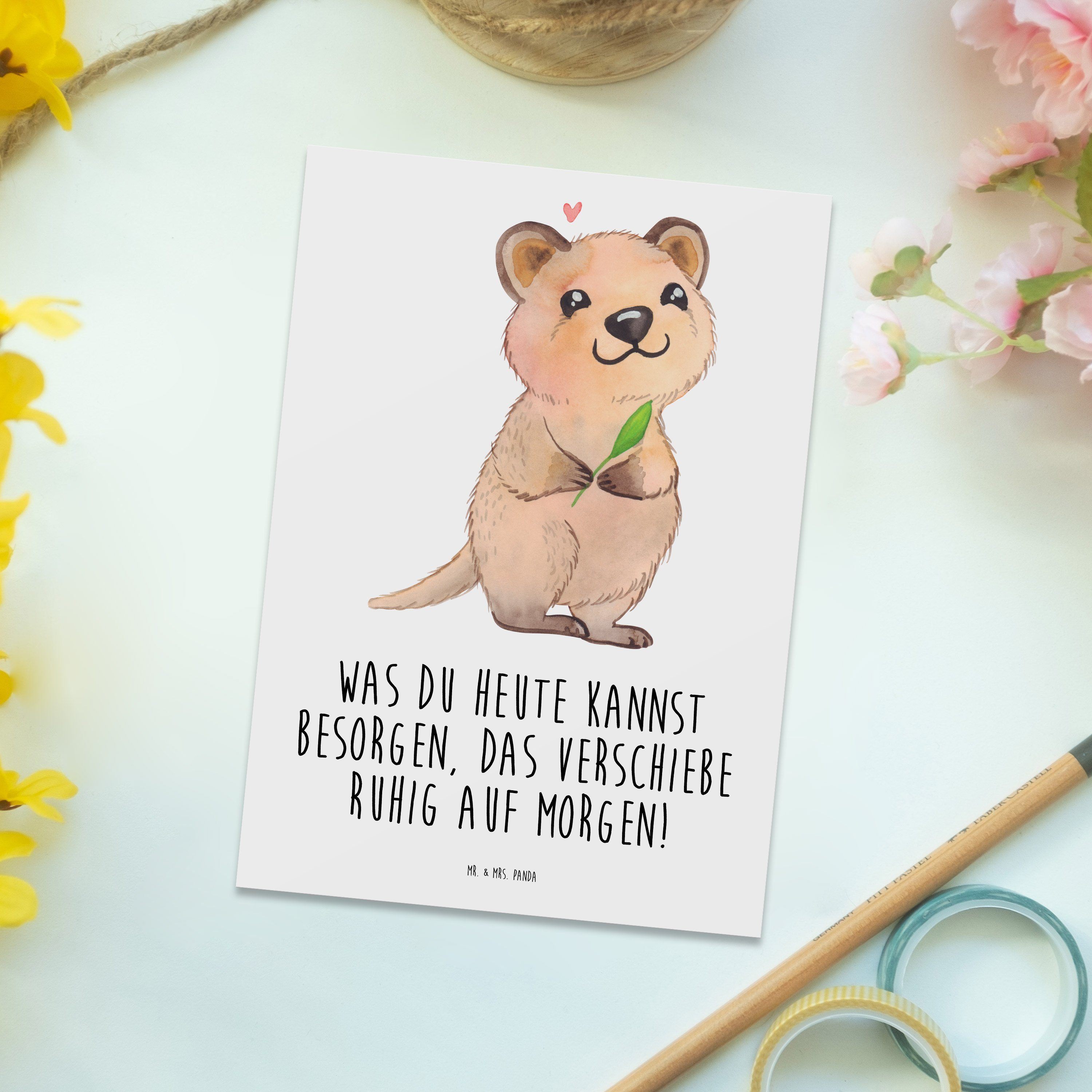 Panda N & Weiß Verschieben, Happy Mrs. Postkarte Quokka - Mr. Laune, Geschenk, - Gute Einladung,