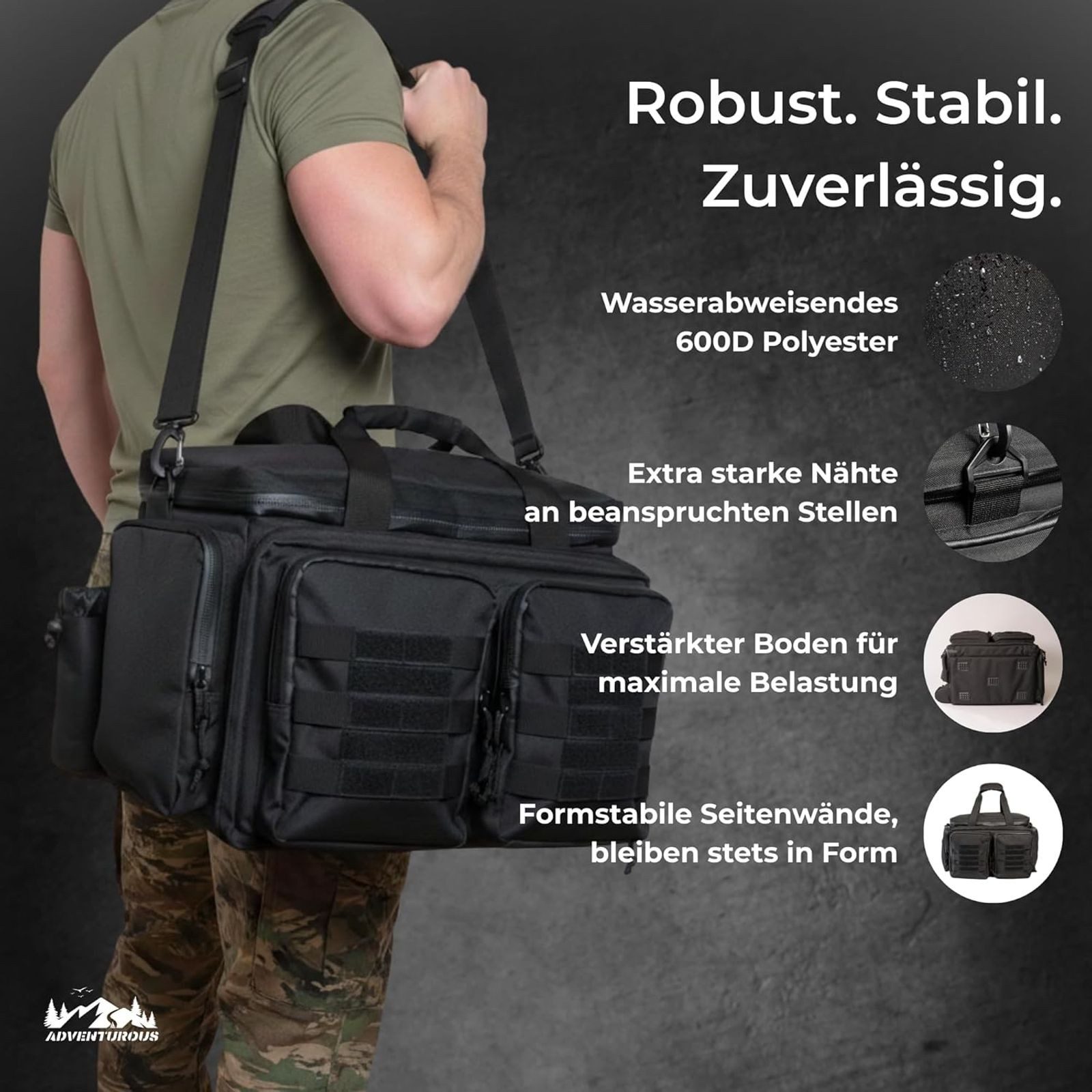 BURI Sporttasche Range Bag Waffentasche Kurzwaffen Pistolentasche Schießsport Tasche – Bild 3 von 5