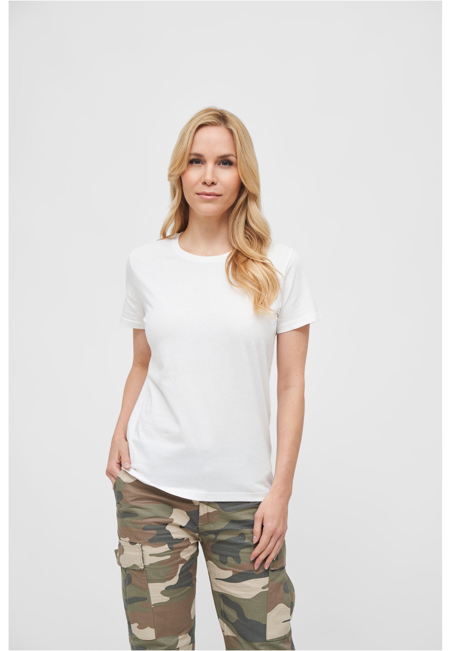 Kurzarmshirt Damen Brandit T-Shirt white (1-tlg) Ladies