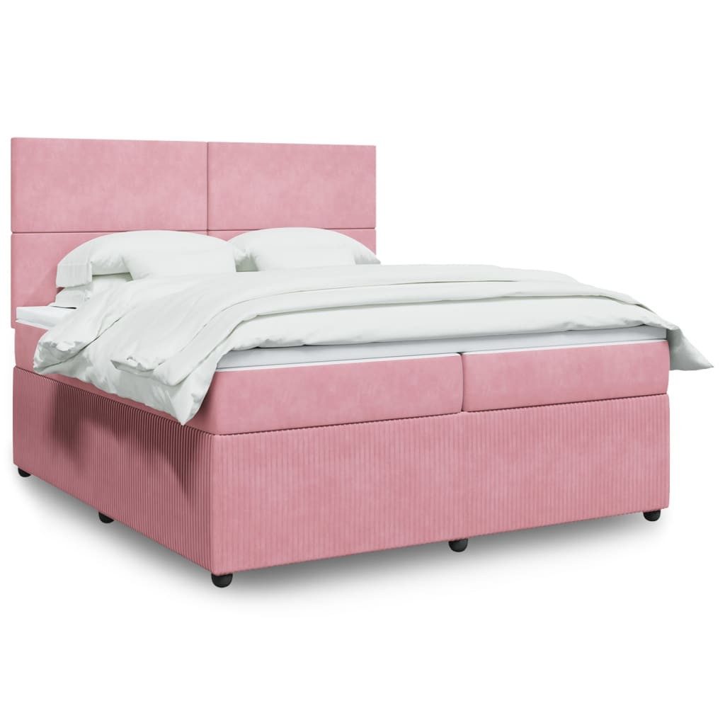 vidaXL Boxspringbett mit Matratze Rosa 200x200 cm Samt2106692 günstig online kaufen