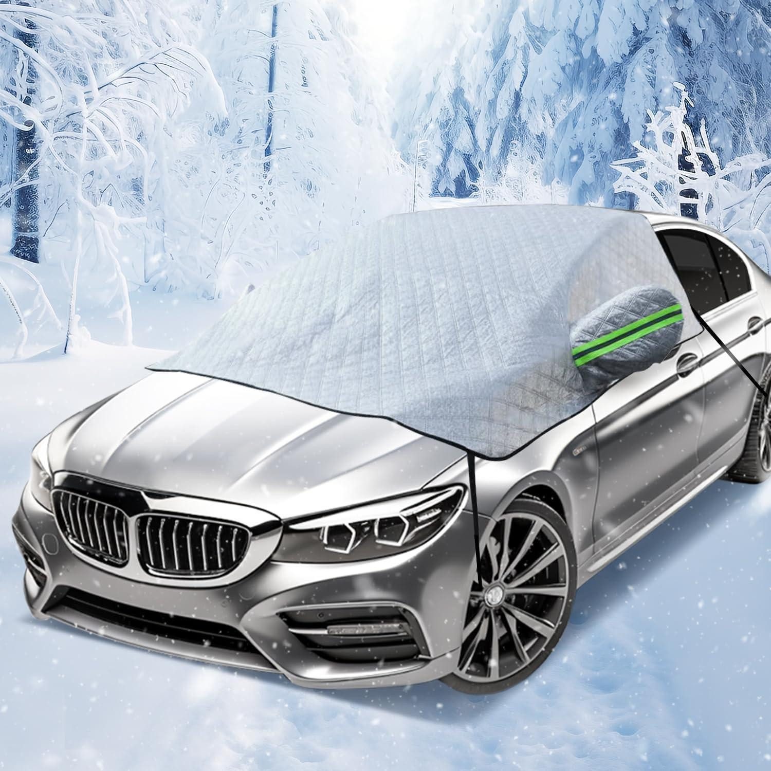 LuxusKollektion Autoplane Frontscheibenabdeckung Auto 230x145cm Eisschutzfolie Winter 4