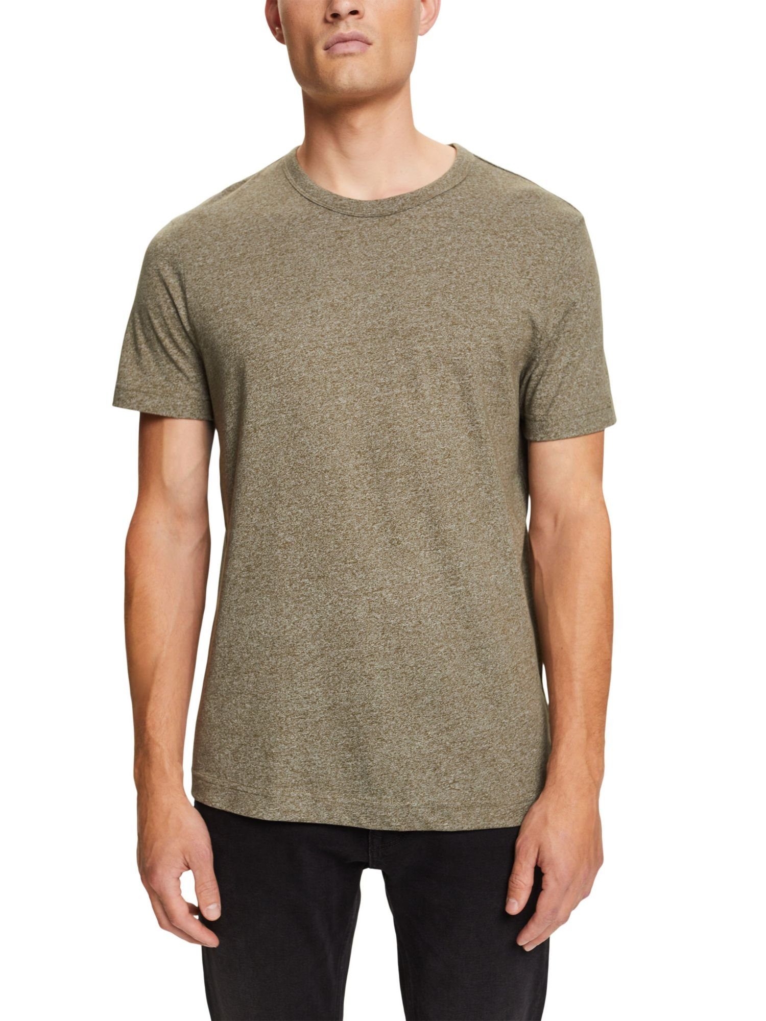 Baumwollmix aus (1-tlg) KHAKI GREEN Esprit T-Shirt Jersey, Rundhals-T-Shirt