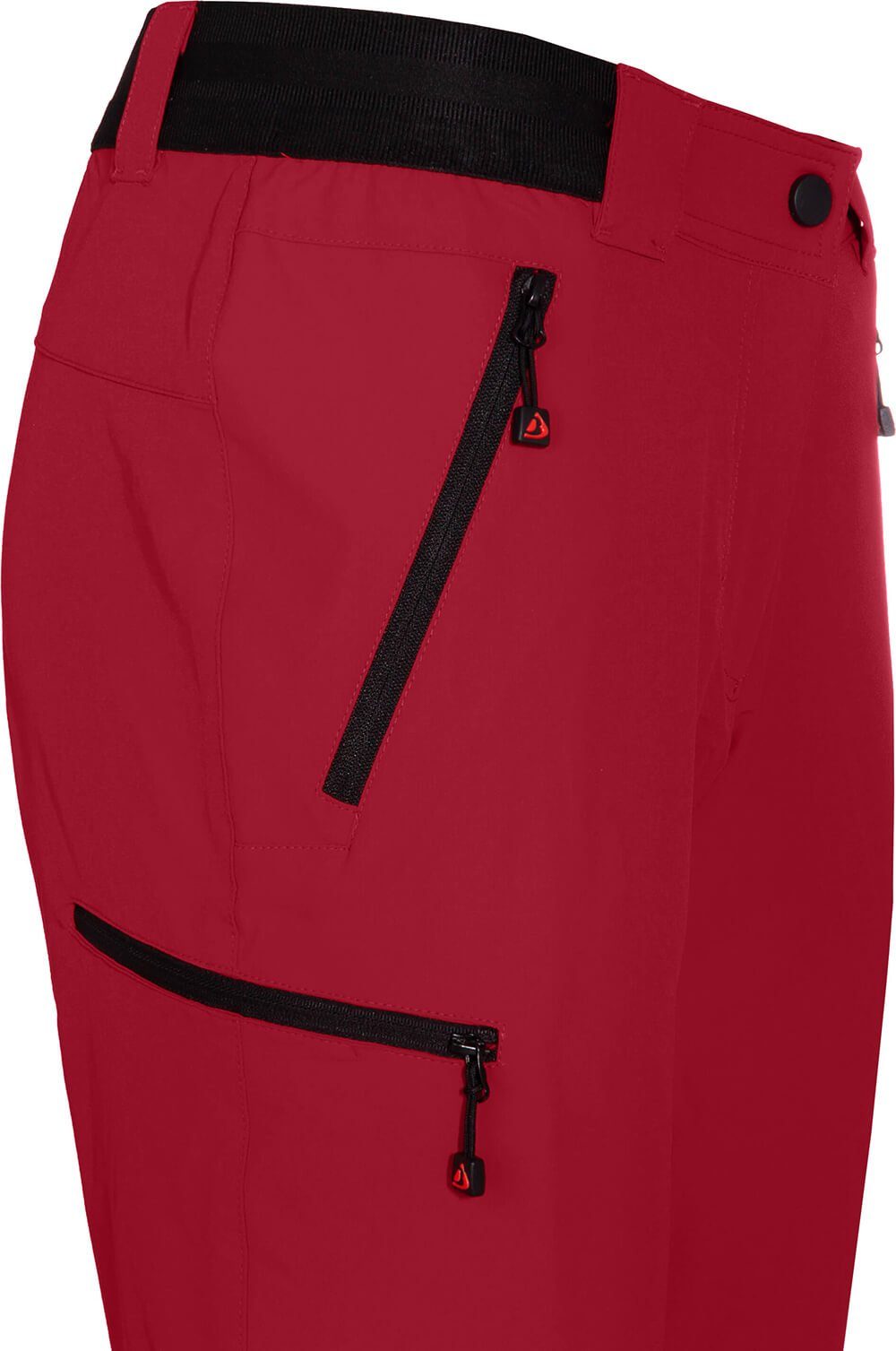 Bergson Outdoorhose VIDAA COMFORT Zipp-Off Damen Wanderhose, leicht, strapazierfähig, Normalgrößen, rot