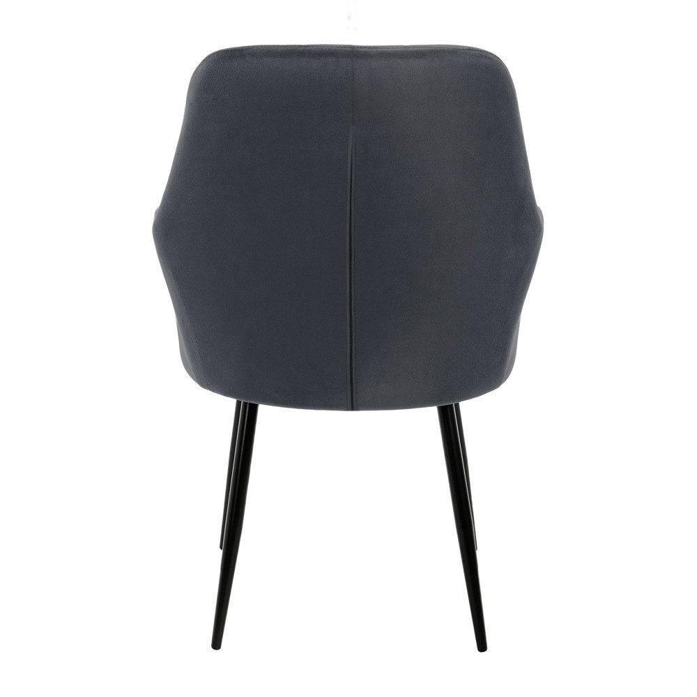 ML-DESIGN Stuhl Esszimmerstuhl ergonomisch & gepolstert, Esstischstuhl mit Rückenlehne (4 St), Wohnzimmerstuhl Dunkelgrau Samtbezug Küchenstuhl Polsterstuhl – Bild 4 von 5
