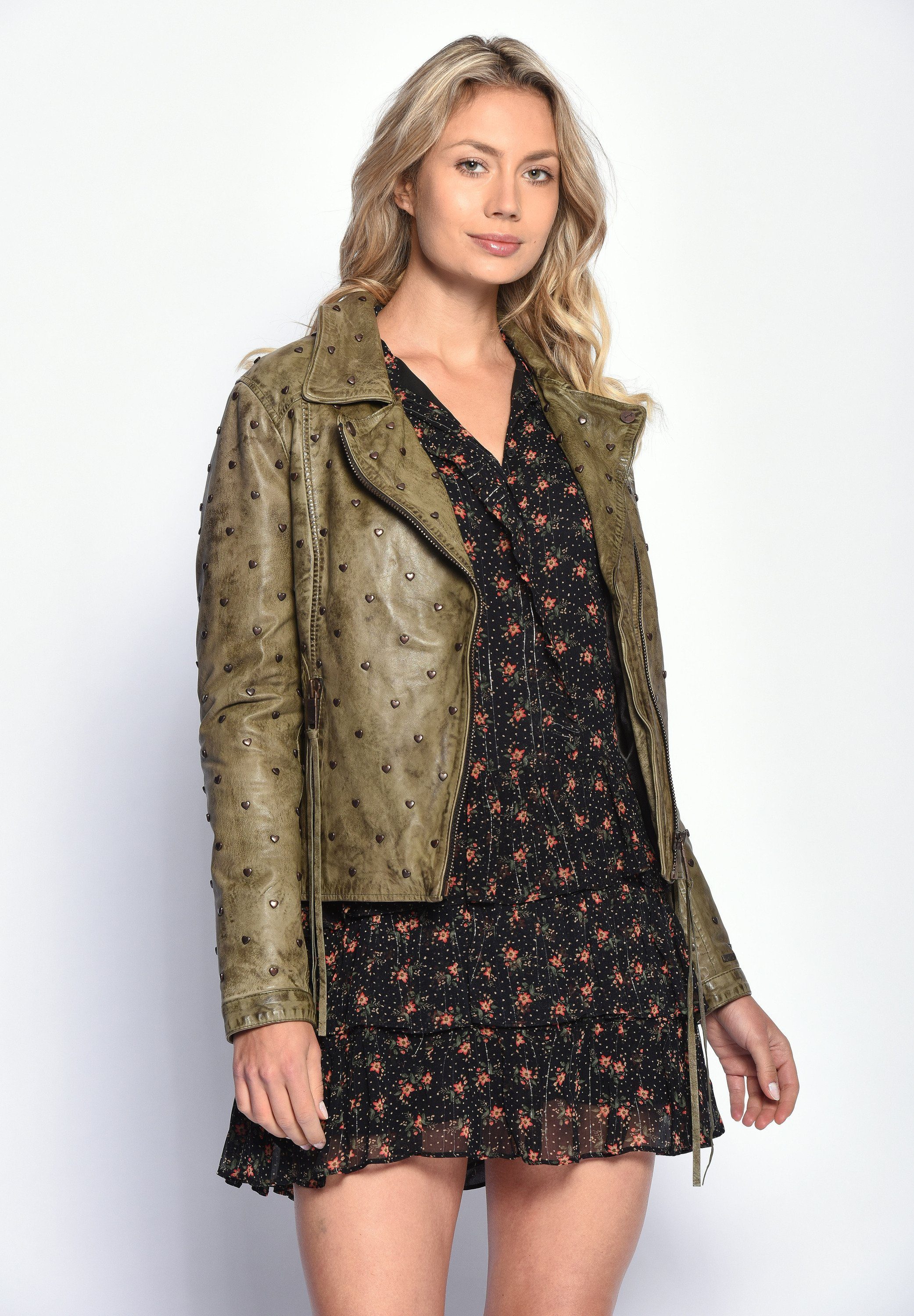 Maze Lederjacke Heart forest night