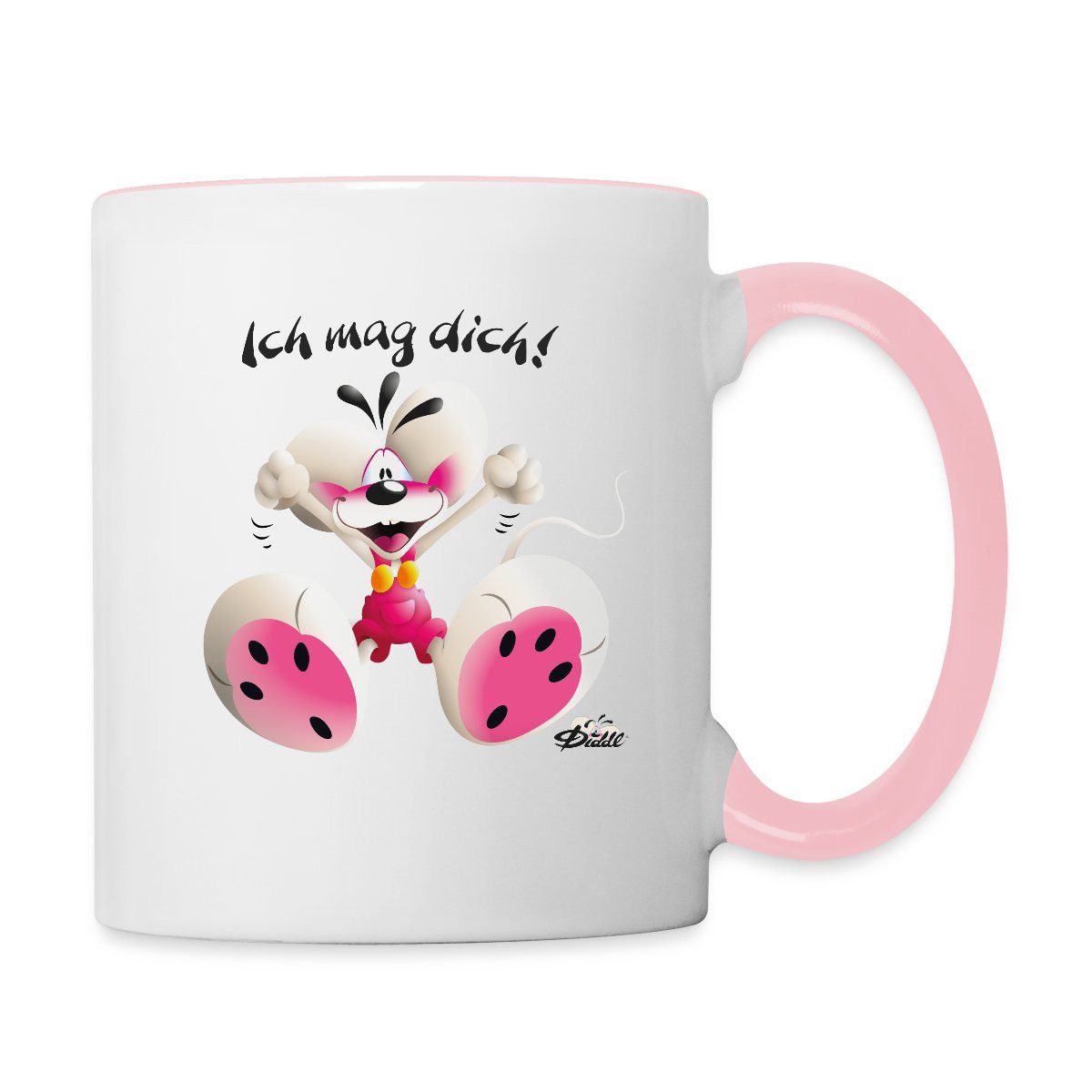 Spreadshirt Tasse Diddl Maus Ich Mag Dich Tasse Zweifarbig, Keramik