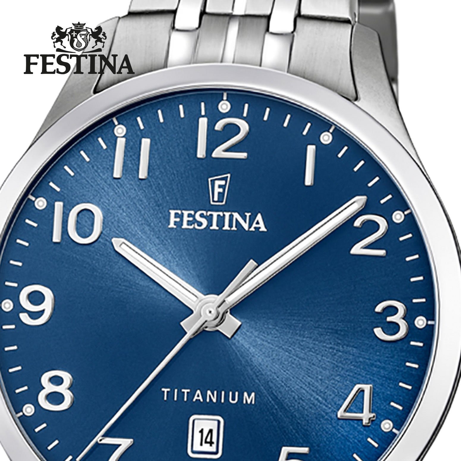 Quarzuhr Festina rund, Festina Uhr silber Titanarmband Elegant, Herren Herren F20466/2 Armbanduhr