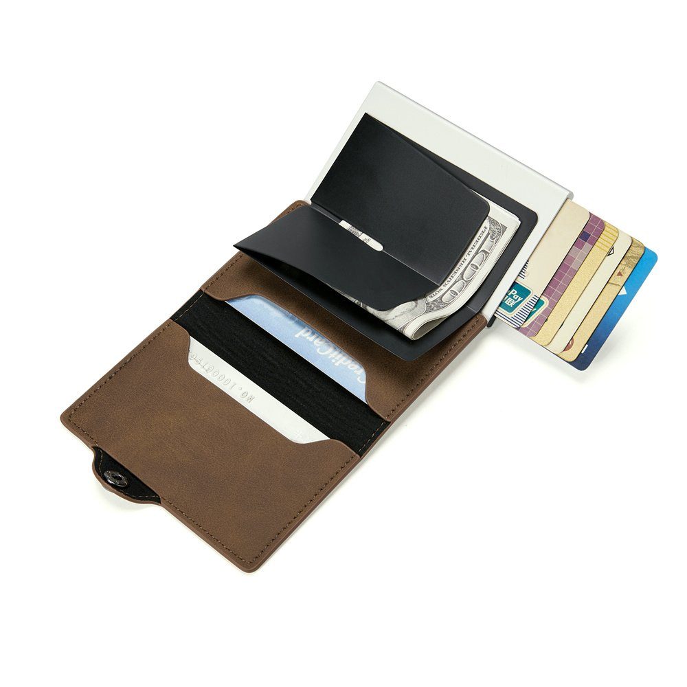 (KZF4KEVO) Wallet Portmonee-RFID-Schutz Kreditkartenetui Mini DTC eine Smart Brieftasche Geldbörse GmbH Wallet Geschenkbox), Herren Geschenkbox, + Slim mit (Eine