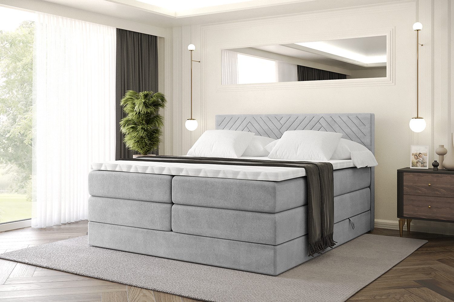 ALTDECOR Boxspringbett VEXA KING (Multipocket-Matratze H4, günstig online kaufen