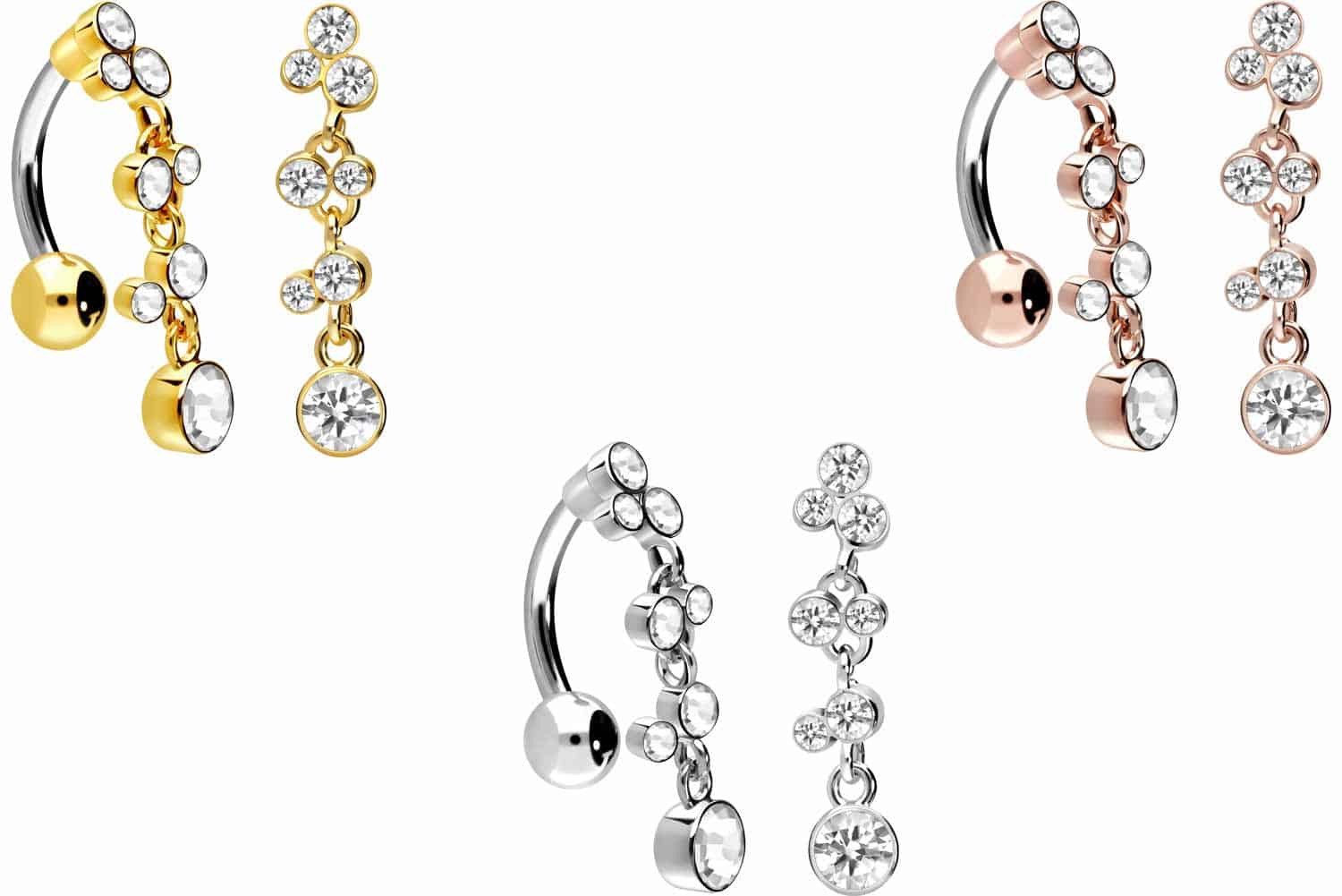 PIERCINGLINE Bauchnabelpiercing Titan Bananabell mit 925er Silber Design KR günstig online kaufen