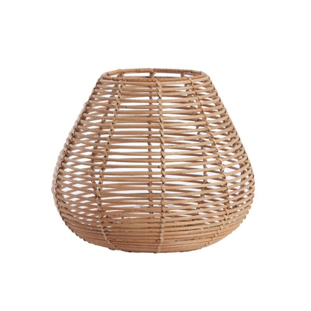Dirk Davids Leuchten GmbH Lampenschirm Lampenschirm Rund Rattan Natur E27 Ø29x25 cm