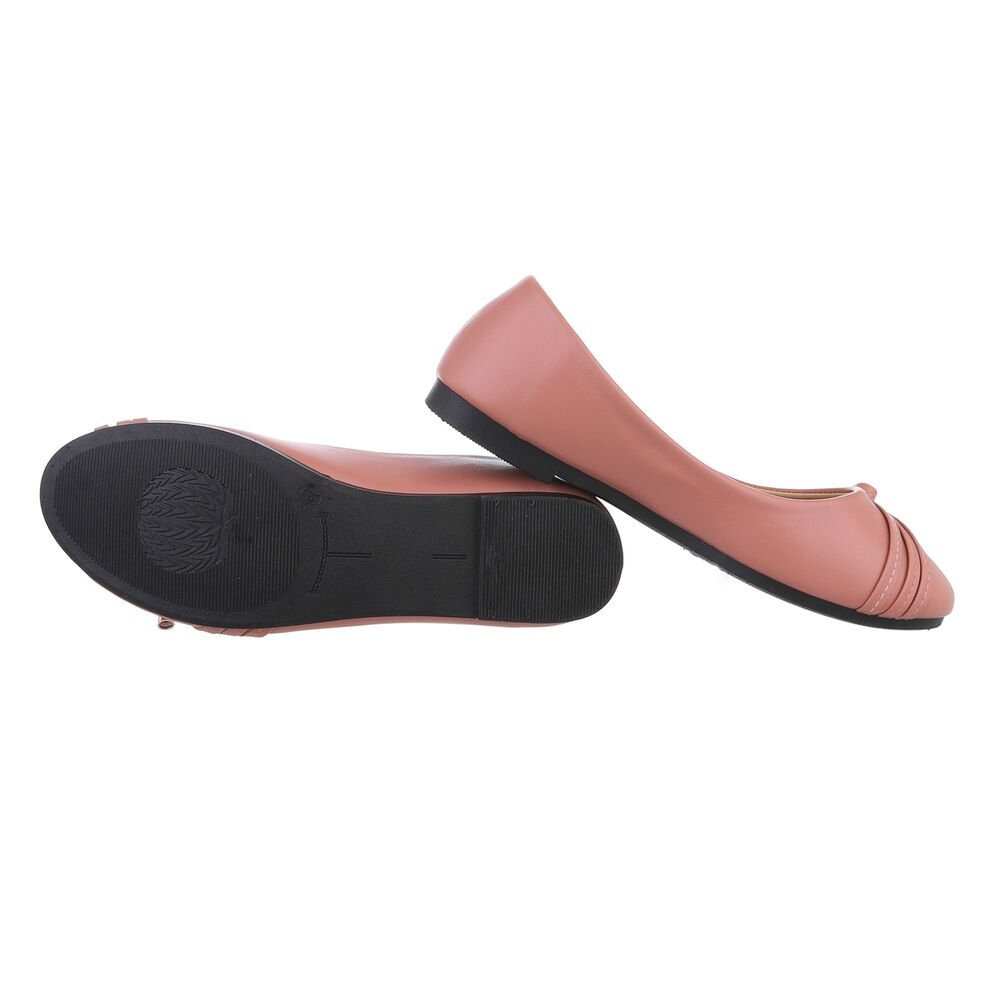 Ital-Design Damen Freizeit Ballerina (85894109) Blockabsatz Klassische Ballerinas in Altrosa