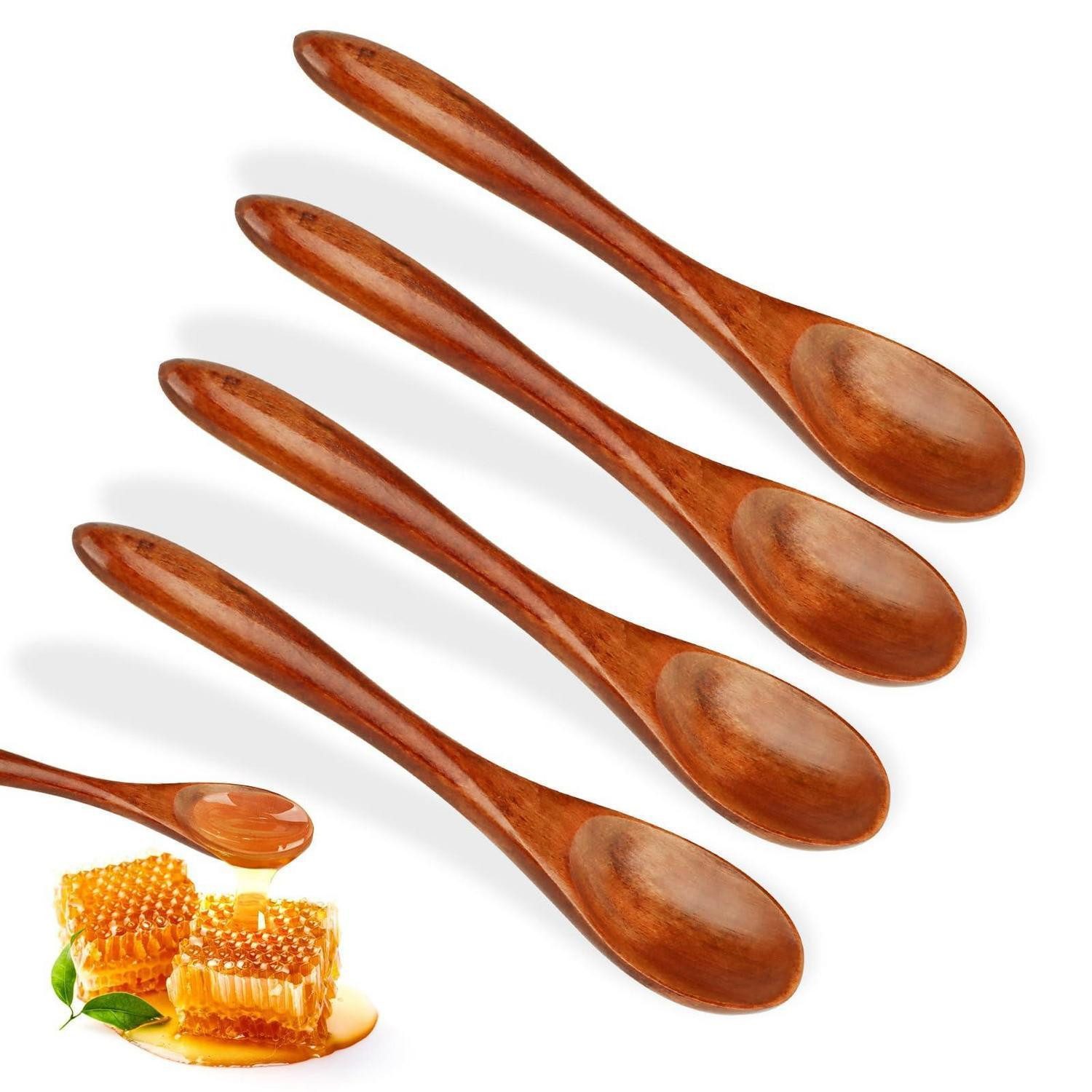 LuxusKollektion Kaffeelöffel Holz Löffel Set Nanmu Handgefertigt 4 Stk