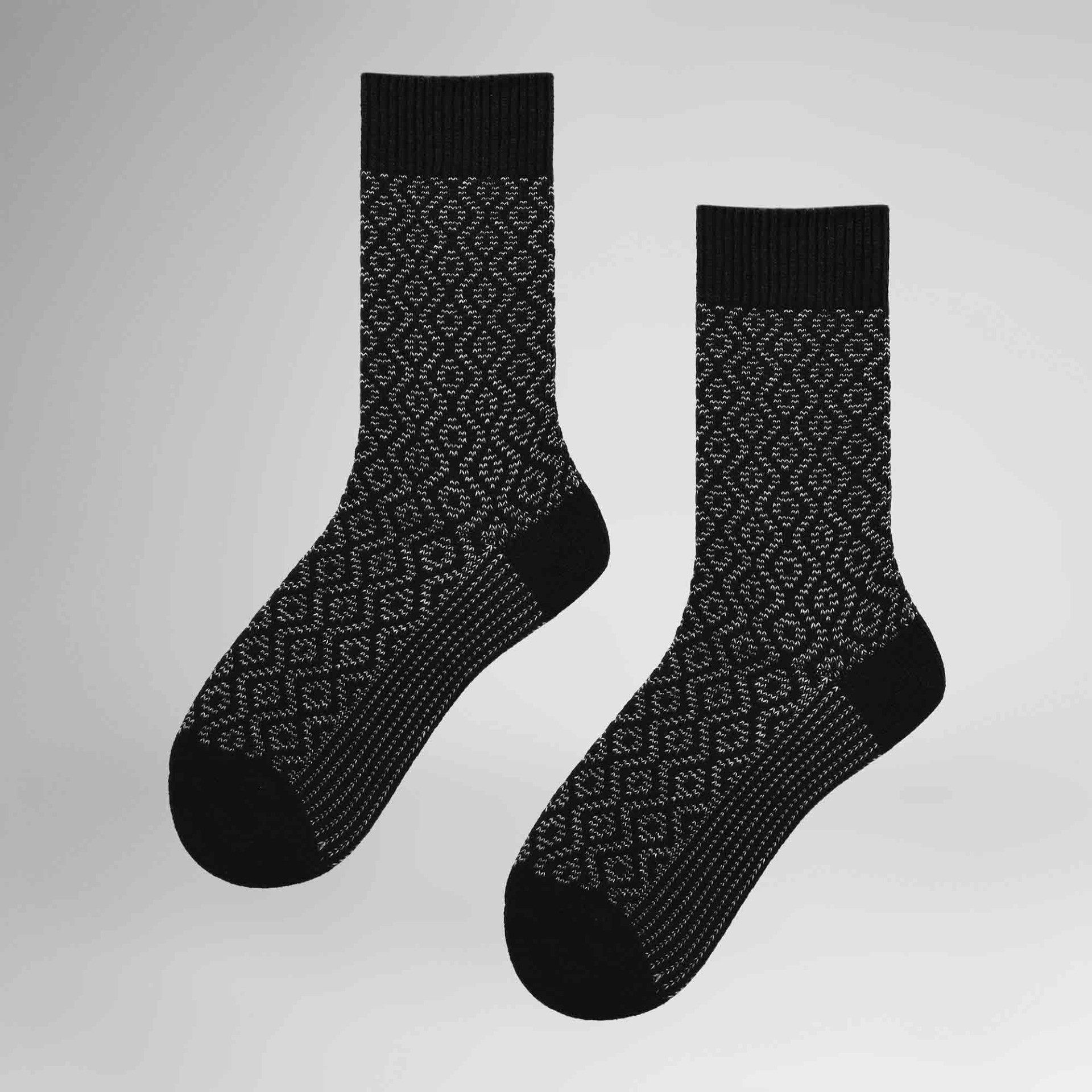 Hudson Basicsocken Cozy Graphic (1-Paar) Socken mit zweifarbigem Jacquardmuster
