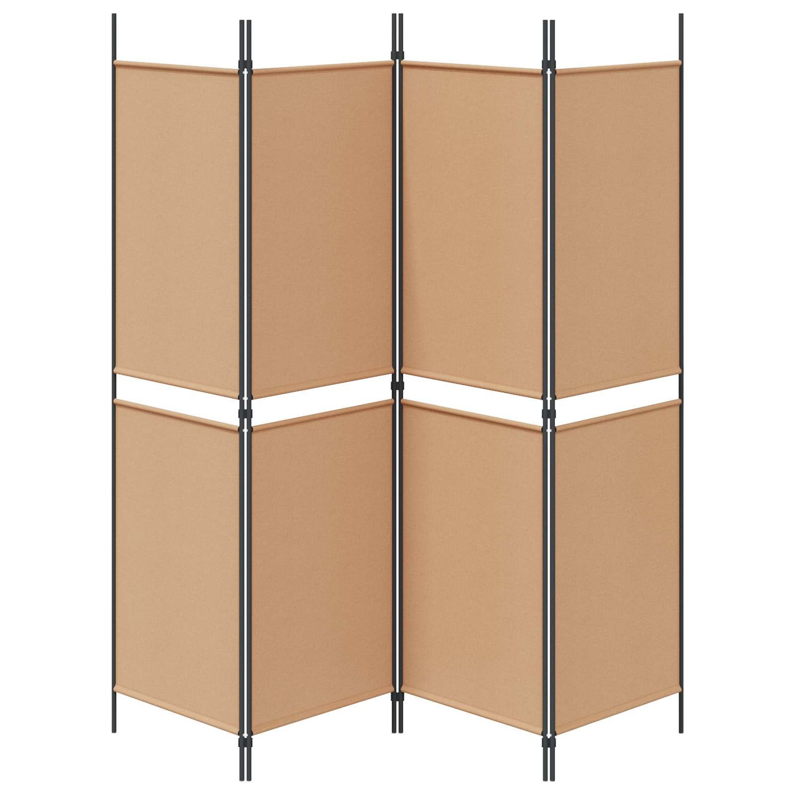 vidaXL Raumteiler 4-teiliger Raumteiler Beige 200 x 180 cm Stoff, 1-tlg.