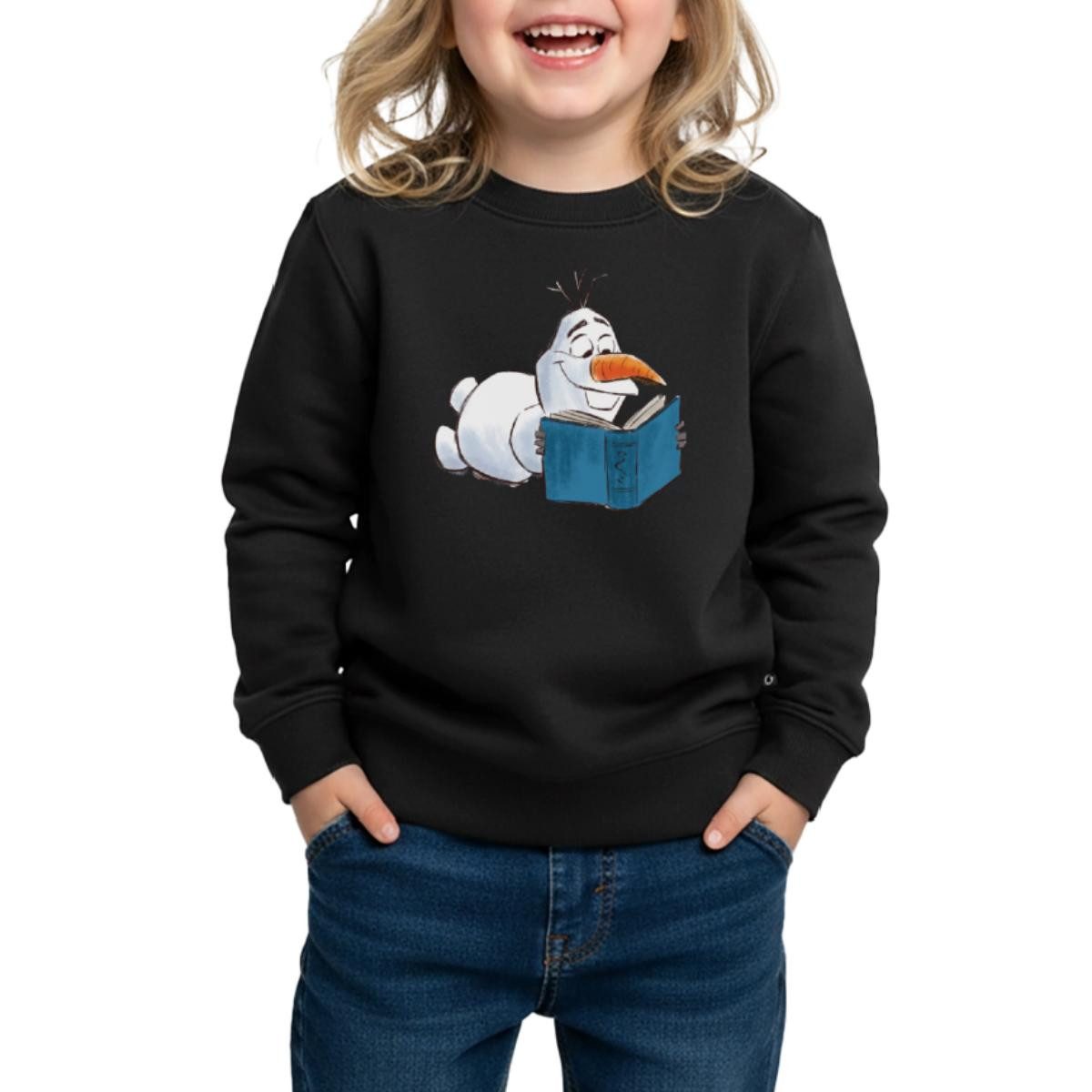 Spreadshirt Sweatshirt Frozen Lesender Schneemann Olaf Kinder Premium Pullover (1-tlg)