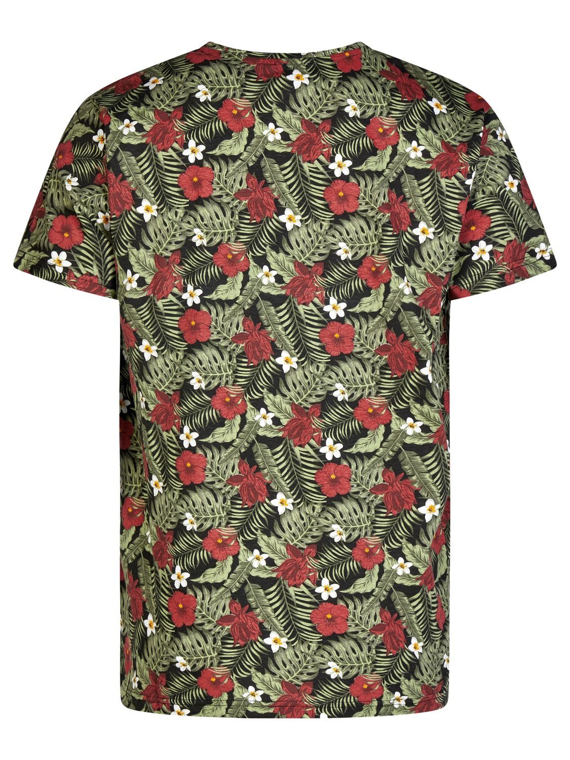 riverso T-Shirt Herren Fotoprintshirt RIVBill Regular Fit (1-tlg) Kurzarm Hawaiishirt mit Rundhalsausschnitt aus 100% Baumwolle