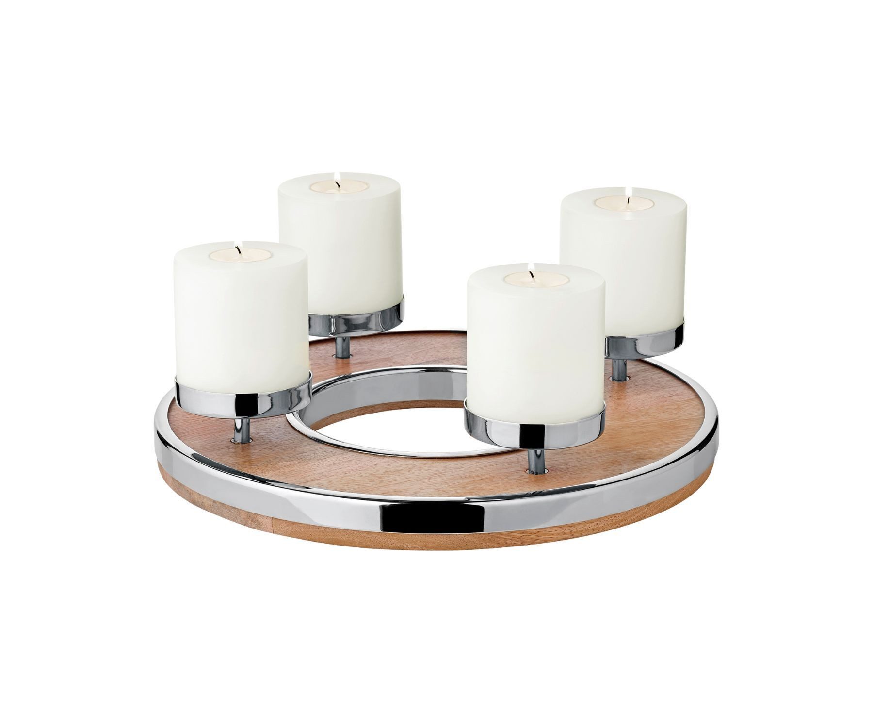 EDZARD Adventskranz Jale, (36 cm) Adventsleuchter für 4 Kerzen, Kerzenkranz aus Holz