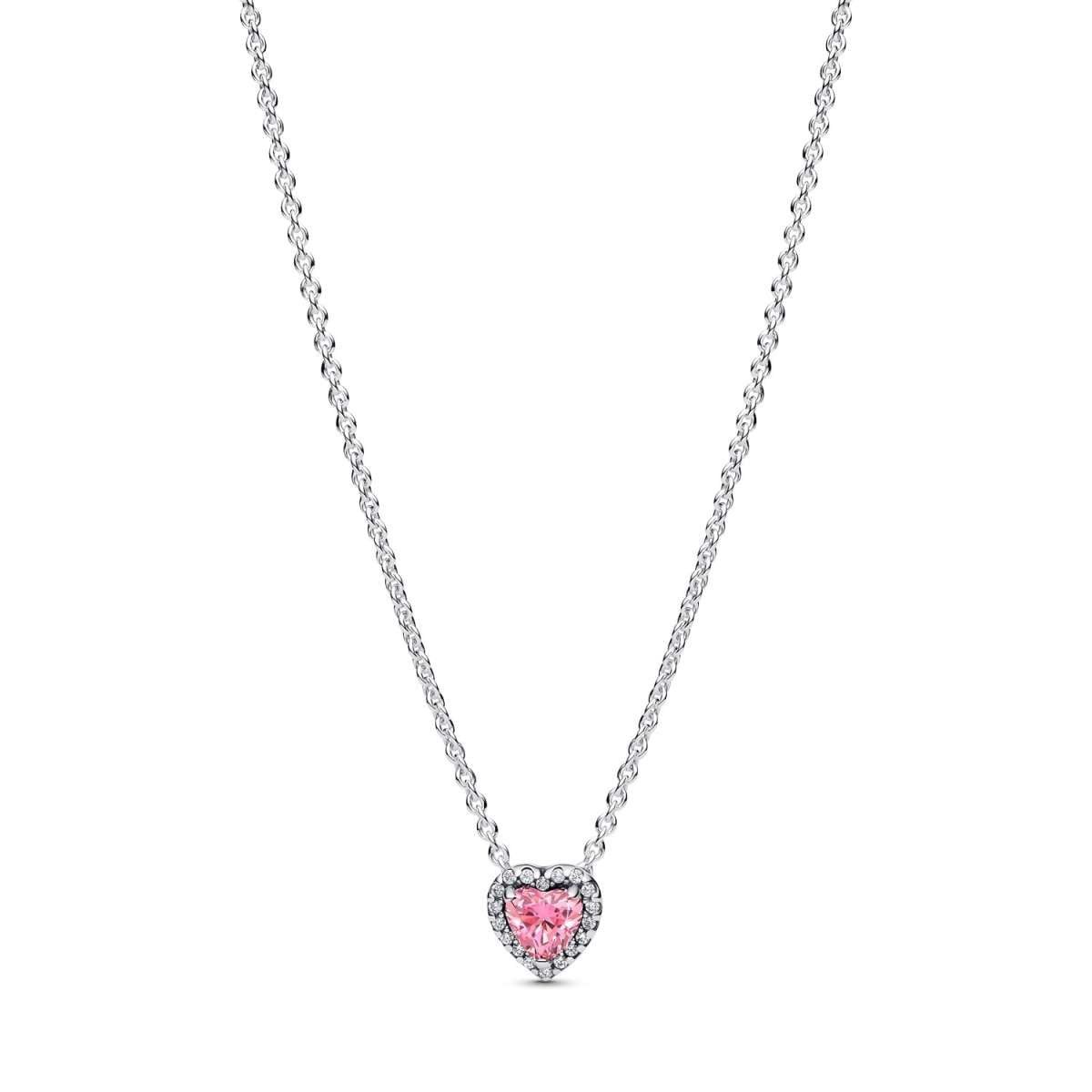 Pandora Kette mit Anhänger 398425C02, 45 Damen Erhabenes Herz Pink