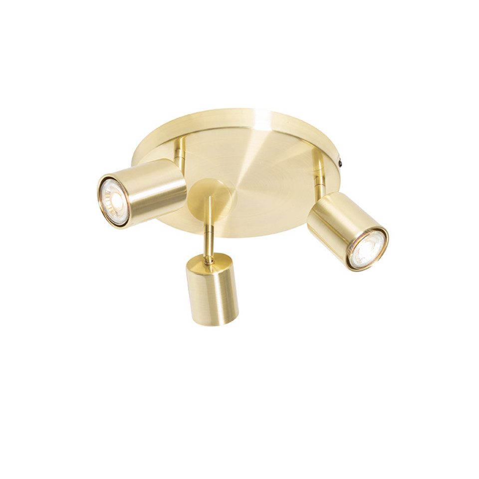 Qazqa LED Aufbaustrahler Java, ohne Leuchtmittel, Warmweiß, QAZQA Aufbau­spot, gu10, Gold, Stahl, Modern