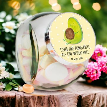 Mr. & Mrs. Panda Vorratsglas L 870ml Avocado Pfeifen - Gelb Pastell - Geschenk, Gesund, Abnehmen, Premium Glas, (1-tlg), Vielseitig einsetzbar