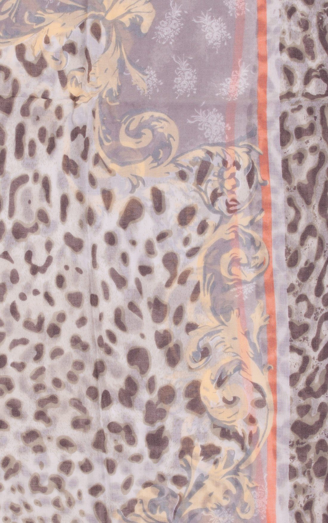 Faera Loop, Damen Schal italienisch-römisches grau Leopardenmuster mehreren und Rundschal weich leicht Farben Loopschal
