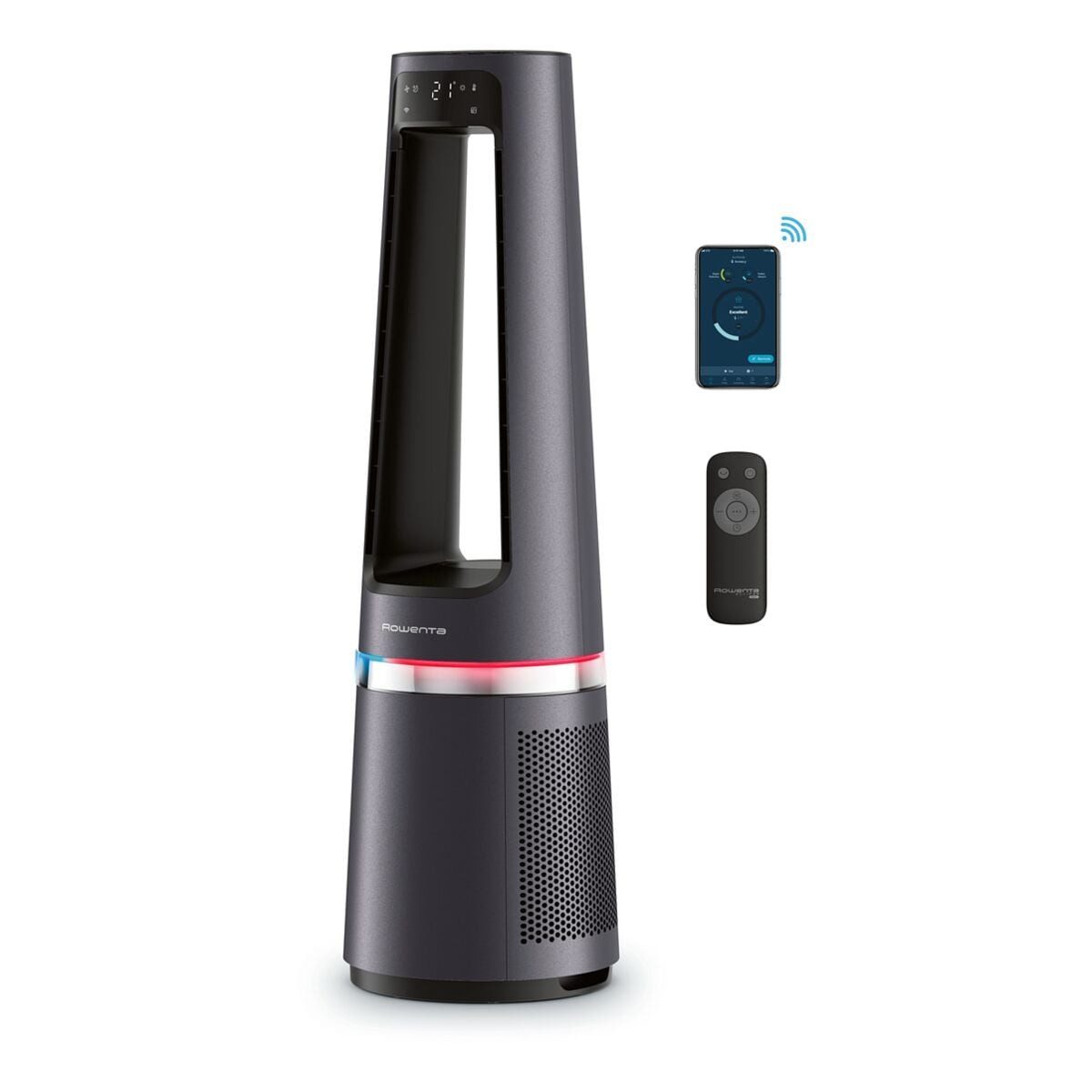 Rowenta Heizlüfter Eclipse 3-in-1 Connect QU5072, für Räume bis 50 m², 2000 W
