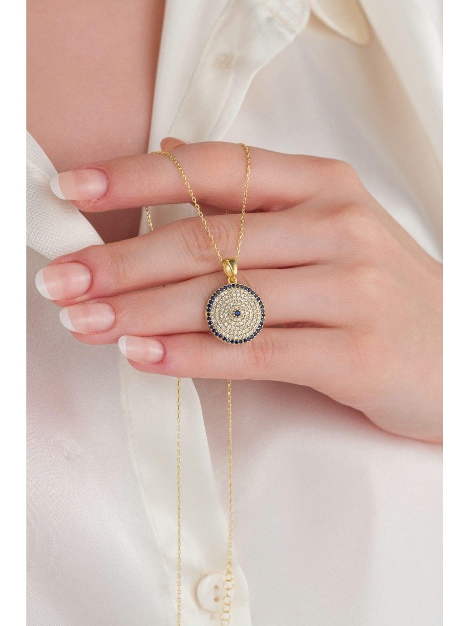 Nisan Kette und Anhänger Set, 925er Sterling Silber Vergoldete Halskette mi günstig online kaufen