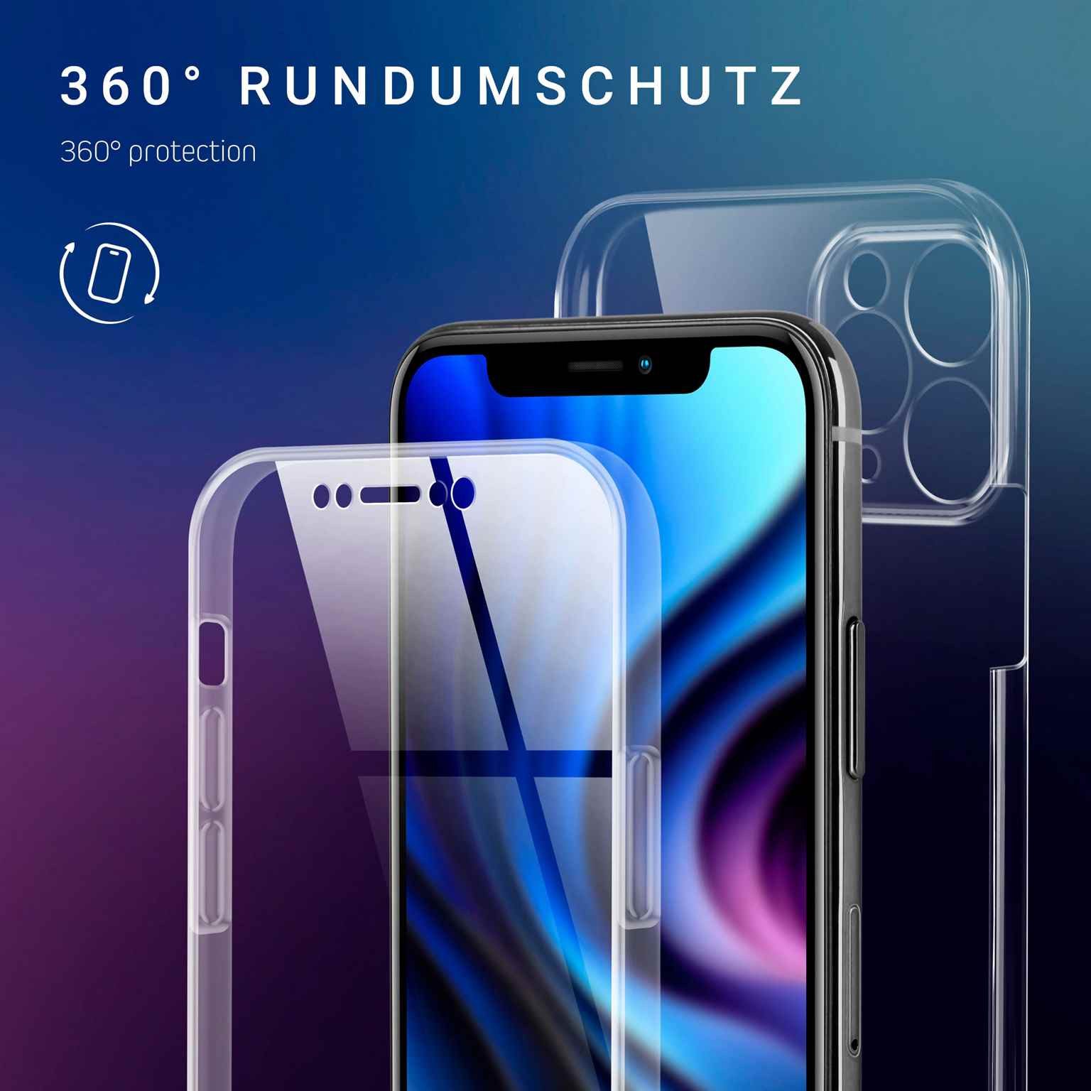 ONEFLOW Handyhülle für iPhone 11 Pro Max Hülle Komplett Schutz Touch Case 6,5 Zoll, 360 Grad Schutzhülle Transparent Rundumschutz Durchsichtig Beidseitig