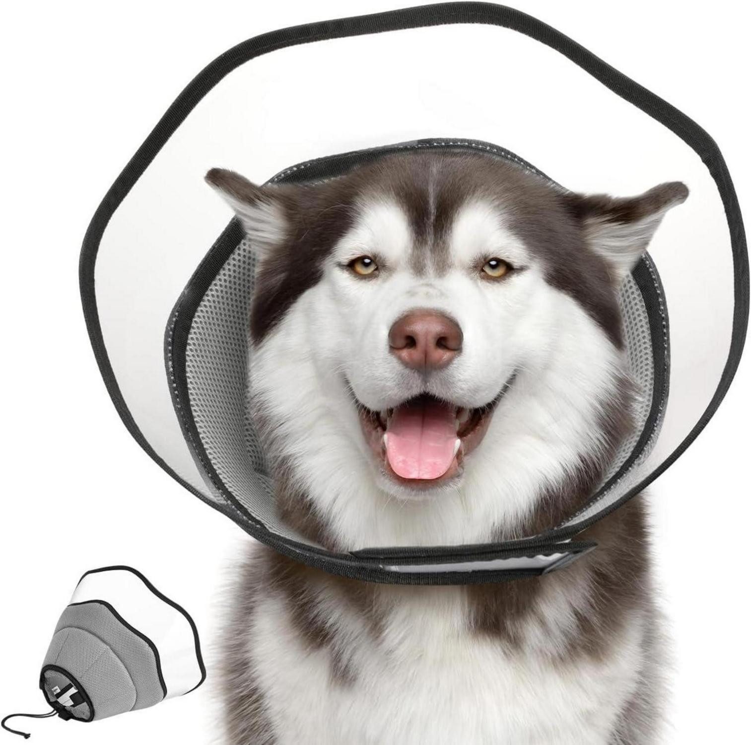 Schutzkragen Halskrause Hund Leckschutz Op Weiche PVC Wasserdicht Genesungshalsband