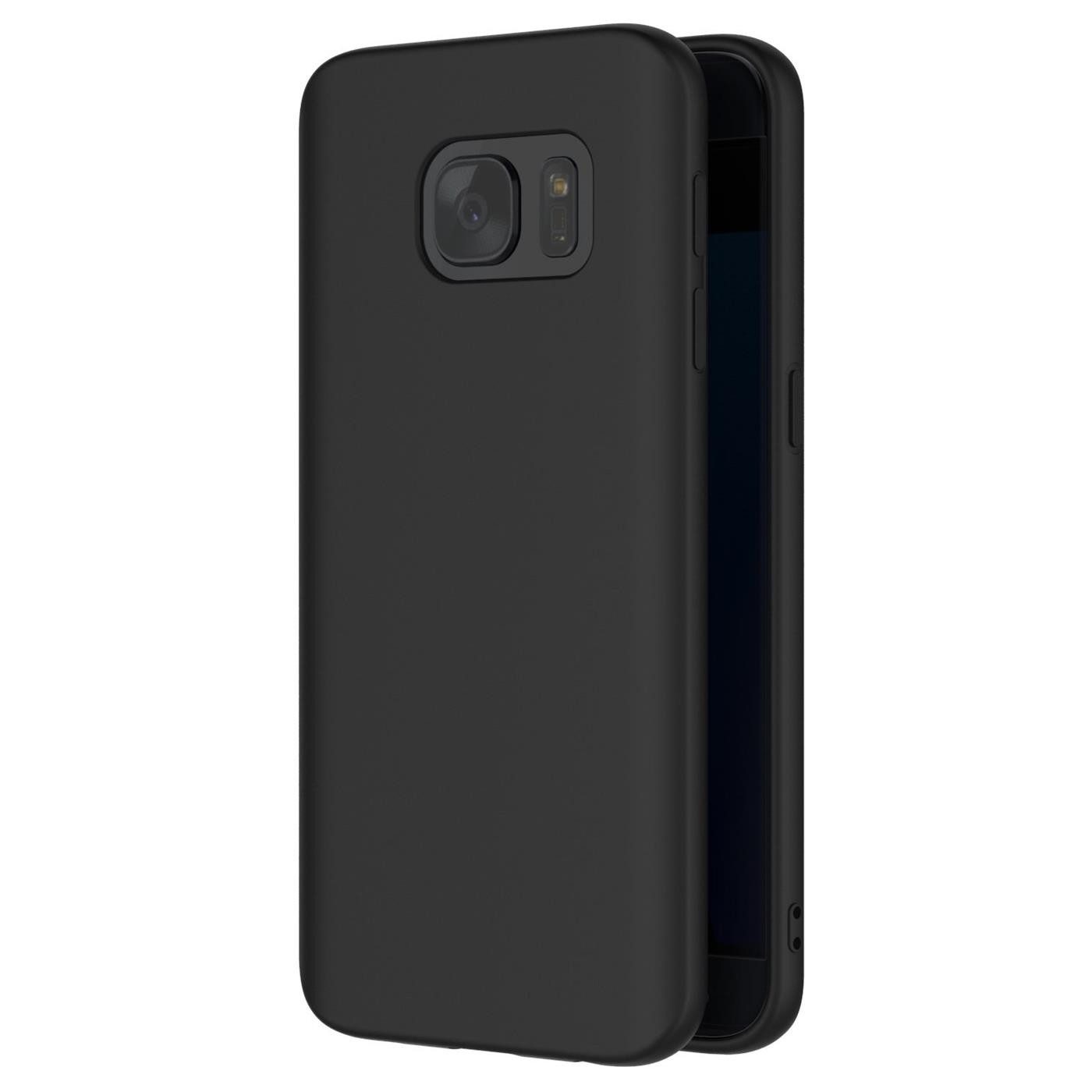 CoolGadget Handyhülle Black Series Handy Hülle für Samsung Galaxy S7 5,1 Zoll, Edle Silikon Schlicht Robust Schutzhülle für Samsung S7 Hülle
