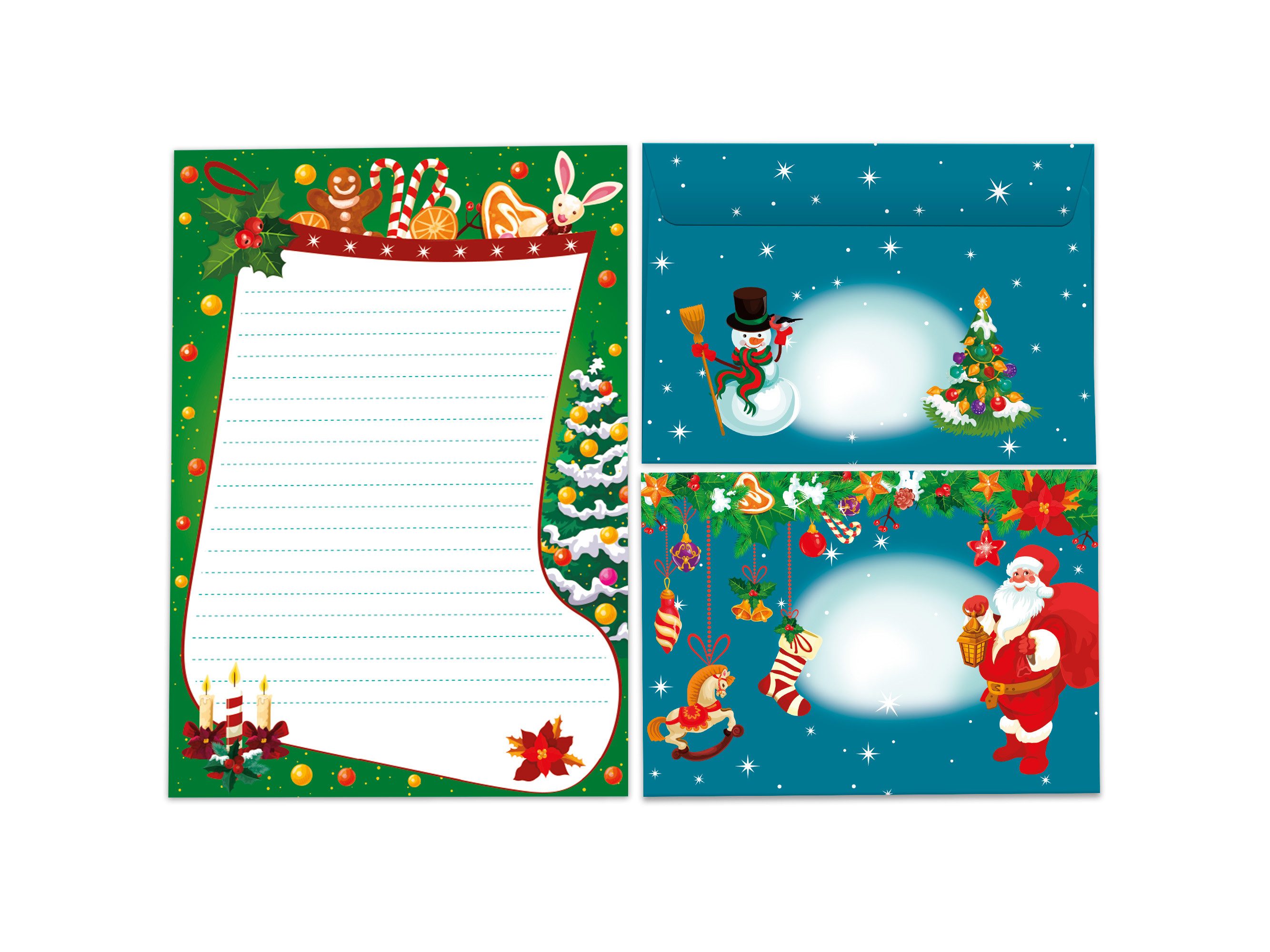LIMONIA Канцелярские товары Set Kinder Briefblock A5 mit Umschlägen Notizblock Weihnachten, Weihnachtsbriefpapier, Weihnachtsgrüße, Geschenk Idee