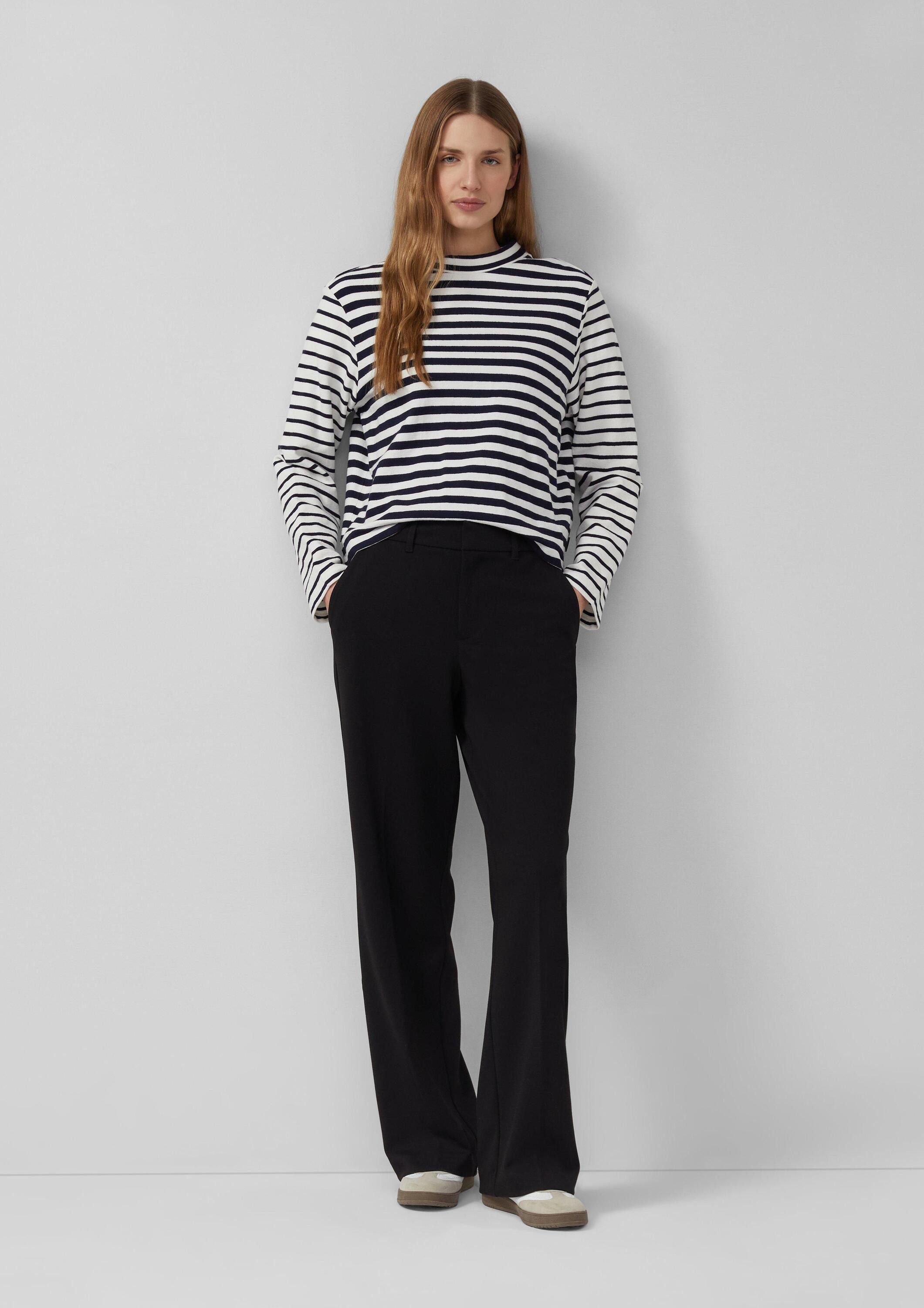 s.Oliver Chinos Hose Strukturierte Wide-Leg-Hose mit hohem Bund günstig online kaufen