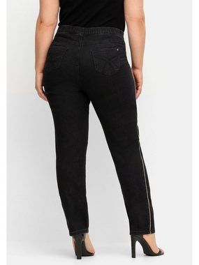 Sheego Stretch-Jeans Große Größen mit seitlichen Glitzer-Pipings